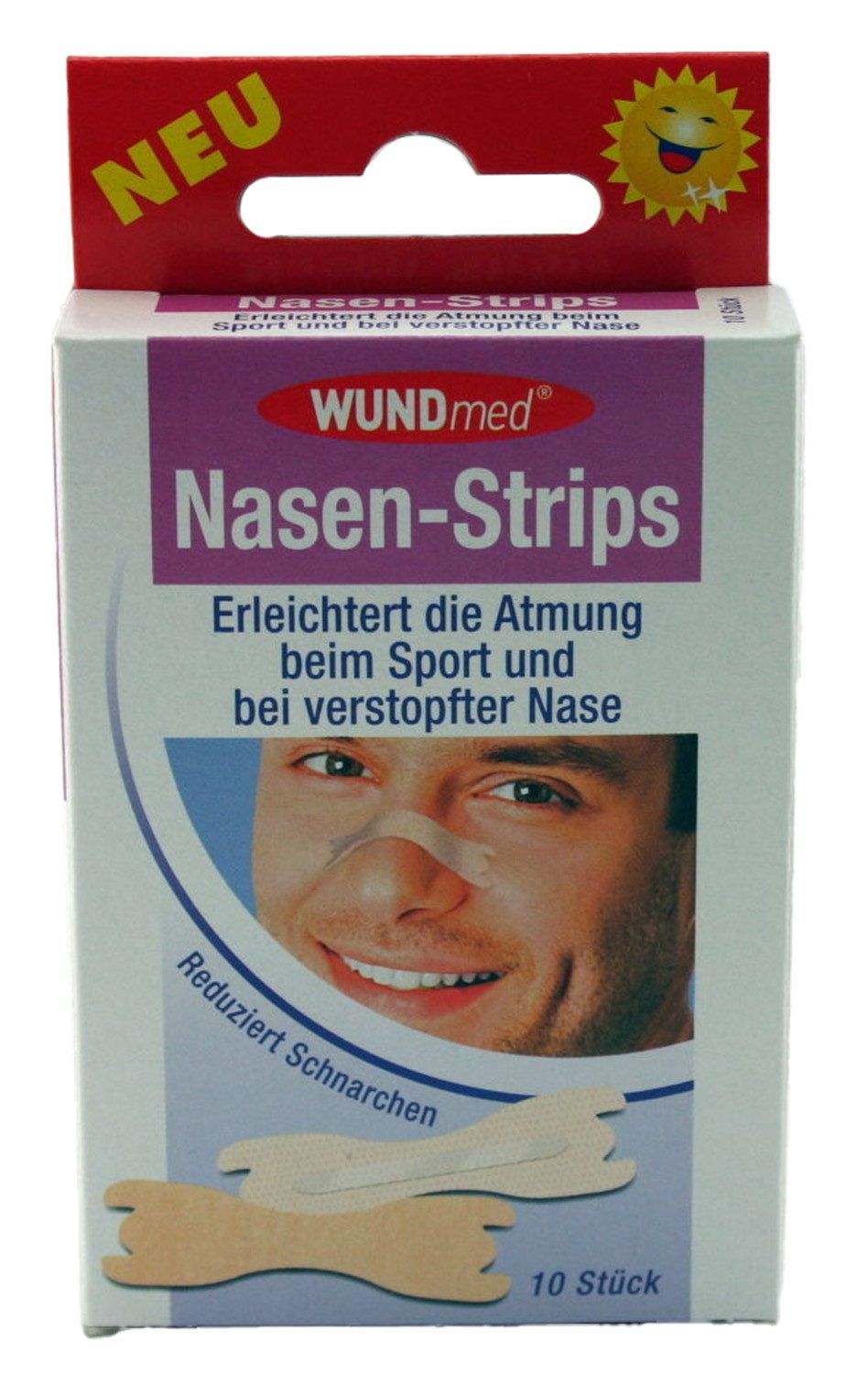 Wundmed Wundpflaster Wundmed Nasen-Strips Nasenpflaster Schnarchen (Stück, 10 St., Nasenpflaster), Besser Atmen Better Breath Frei Atmen Schnarchstopper