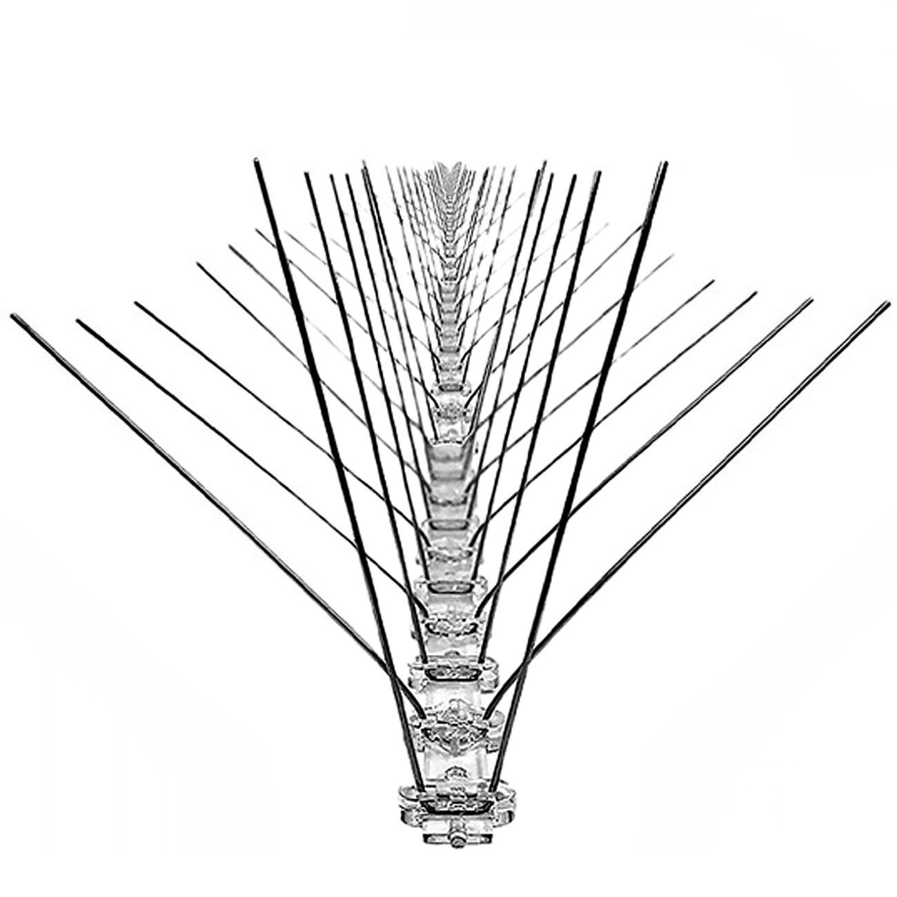 ISOTRONIC Spikes Taubenabwehr Spikes 2,5m Set Edelstahl-Spitzen rostfrei UV-beständig, Edelstahl-Vogelspikes auf biegsamer 2,5 m Klick-Leiste
