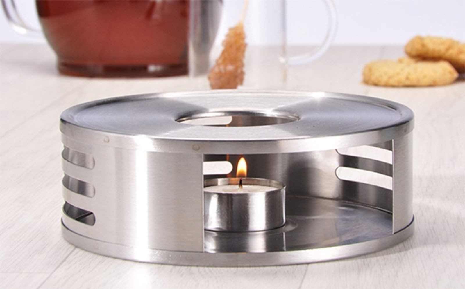 Gravidus Teestövchen Edelstahl Stövchen inkl. Teelichthalter Kaffee Tee Wärmer