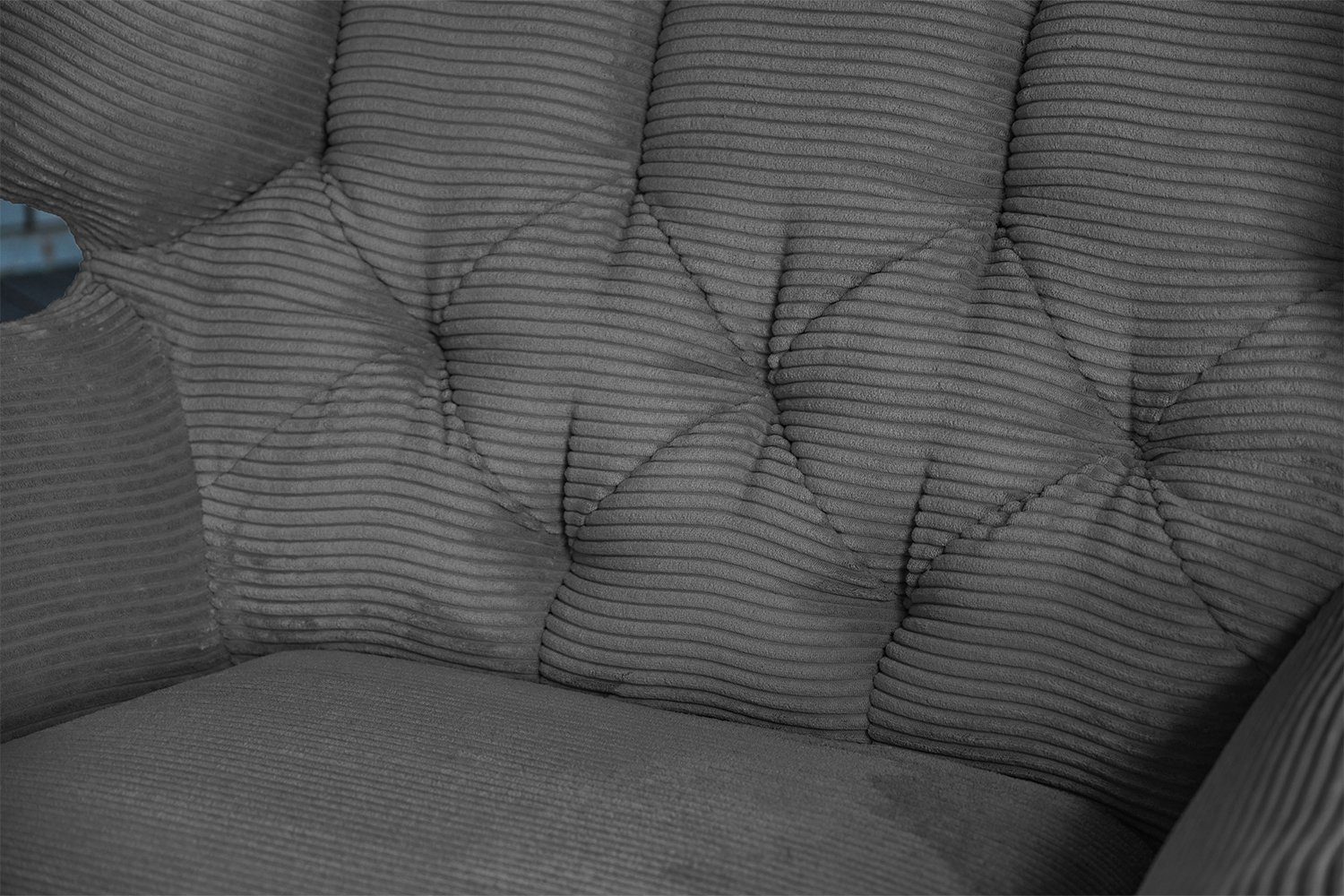 Longseat versch. Relaxsessel grau Cord Megasessel KAWOLA CHARME, Farben Sessel
