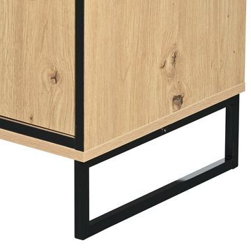 BlingBin Sideboard Kommode Anrichte mit Ablagefächern Modernes Sideboard (mit drei Schubladen, mit zwei Türen), Gesamtabmessungen:160 L x 40 B x 85 H(cm)