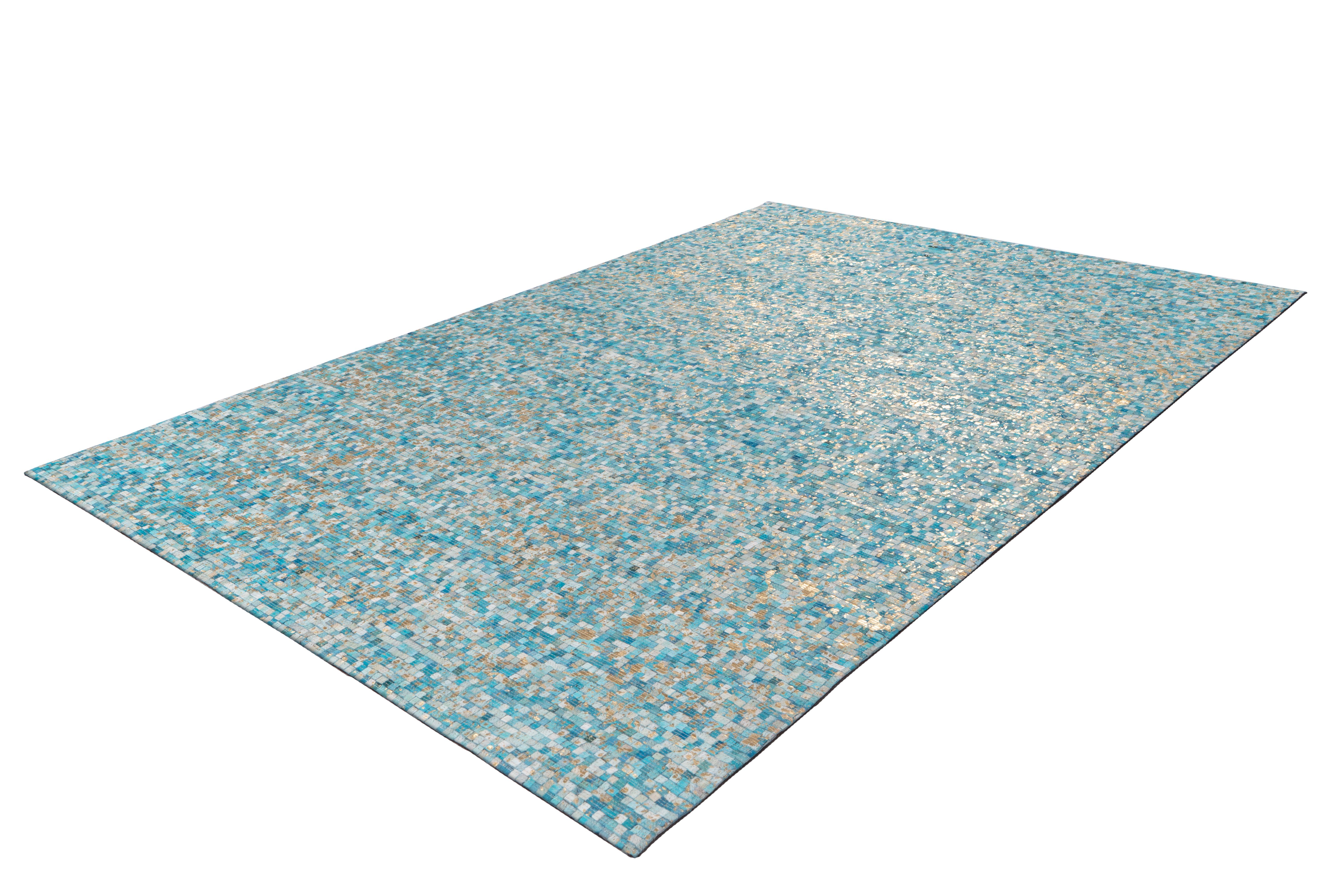 Arte Espina Teppich Finish 100, rechteckig, Höhe: 5 mm, natürlicher Lederteppich,mit glänzender Metallic-Farbe,Rücken aus Filz
