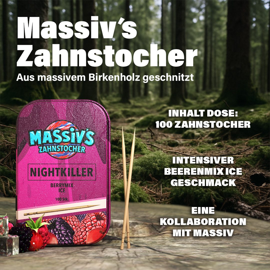 Wunder Zahnstocher Mundpflegecenter Massiv's Zahnstocher - Zahnstocher mit Geschmack – NIGHTKILLER, Zahnstocher mit Geschmack, Zahnstocher mit Geschmack