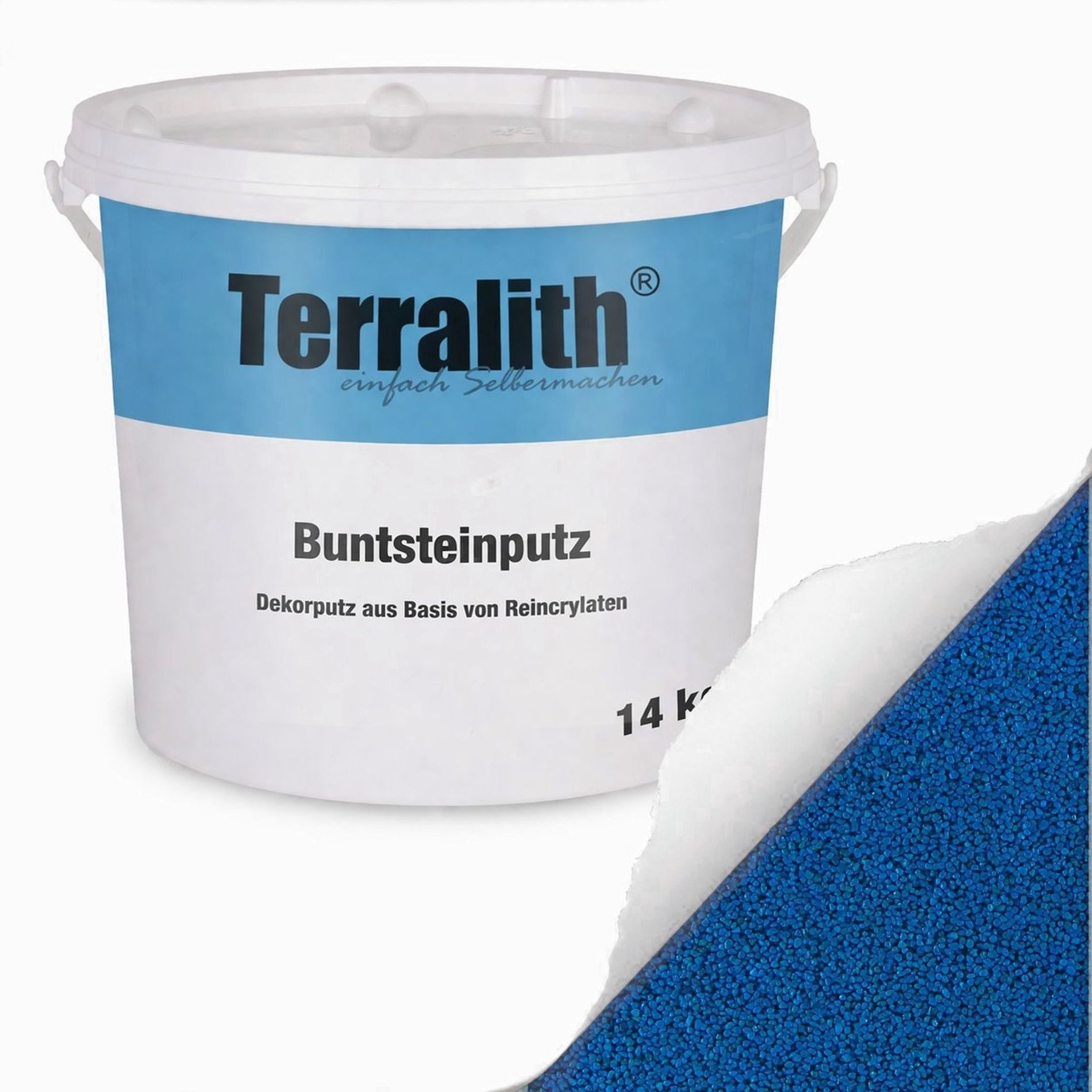 Terralith® Kunstharzputz Buntsteinputz Mosaikputz 2mm -14 kg- BSP22 (Eimer, Verarbeitungsfertig) Dekorationsputz aus Marmor-Granulat bzw. eingefärbter Körnung