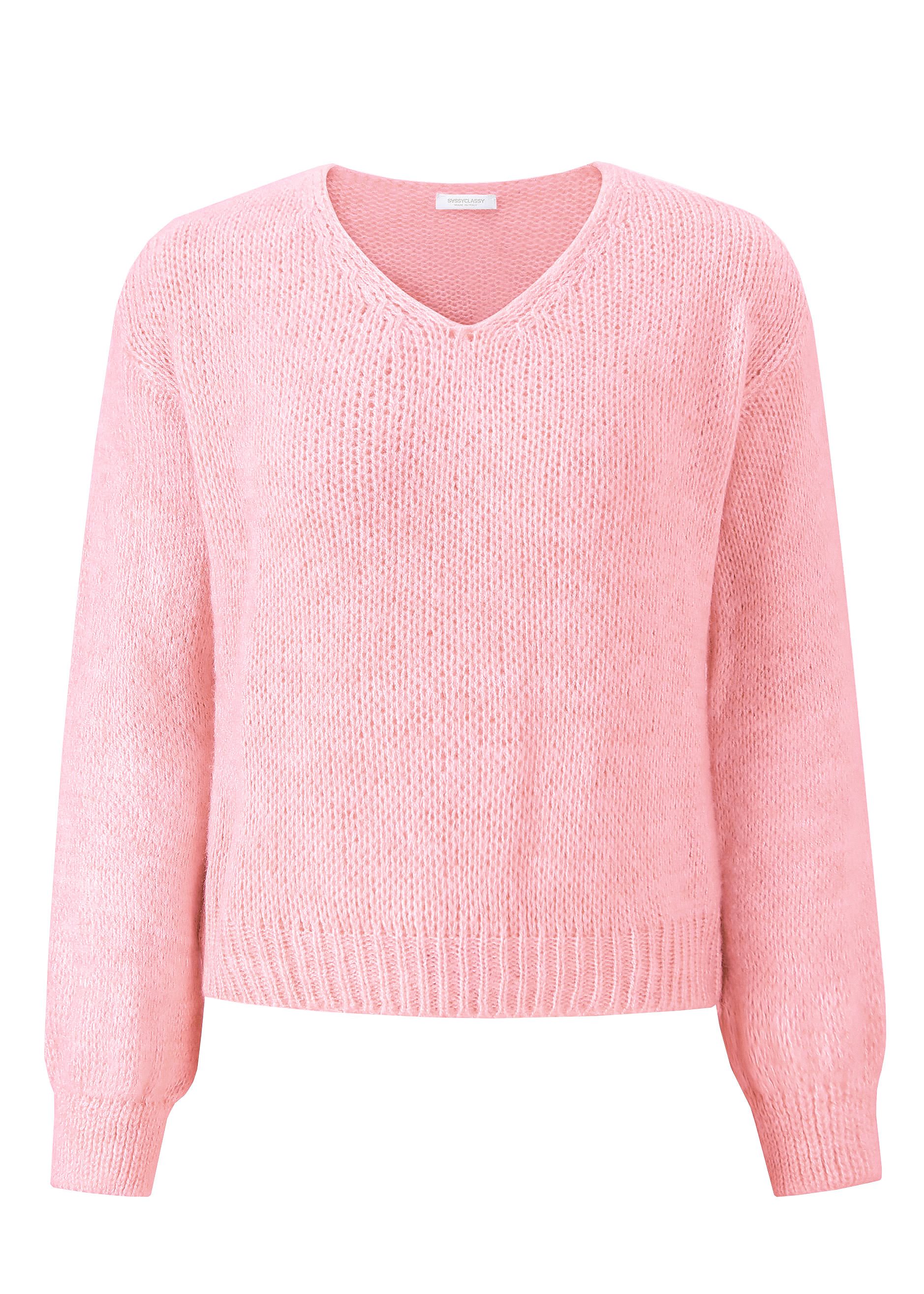 SASSYCLASSY Strickpullover Pullover mit V-Ausschnitt für Damen Weicher Stri günstig online kaufen