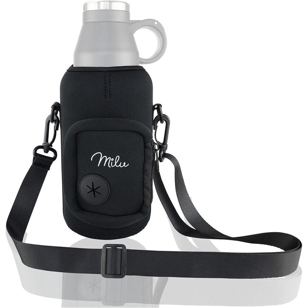 Milu Flaschenträger Neoprentasche für Hundetrinkflasche, mit Tragegurt & Zusatzfach
