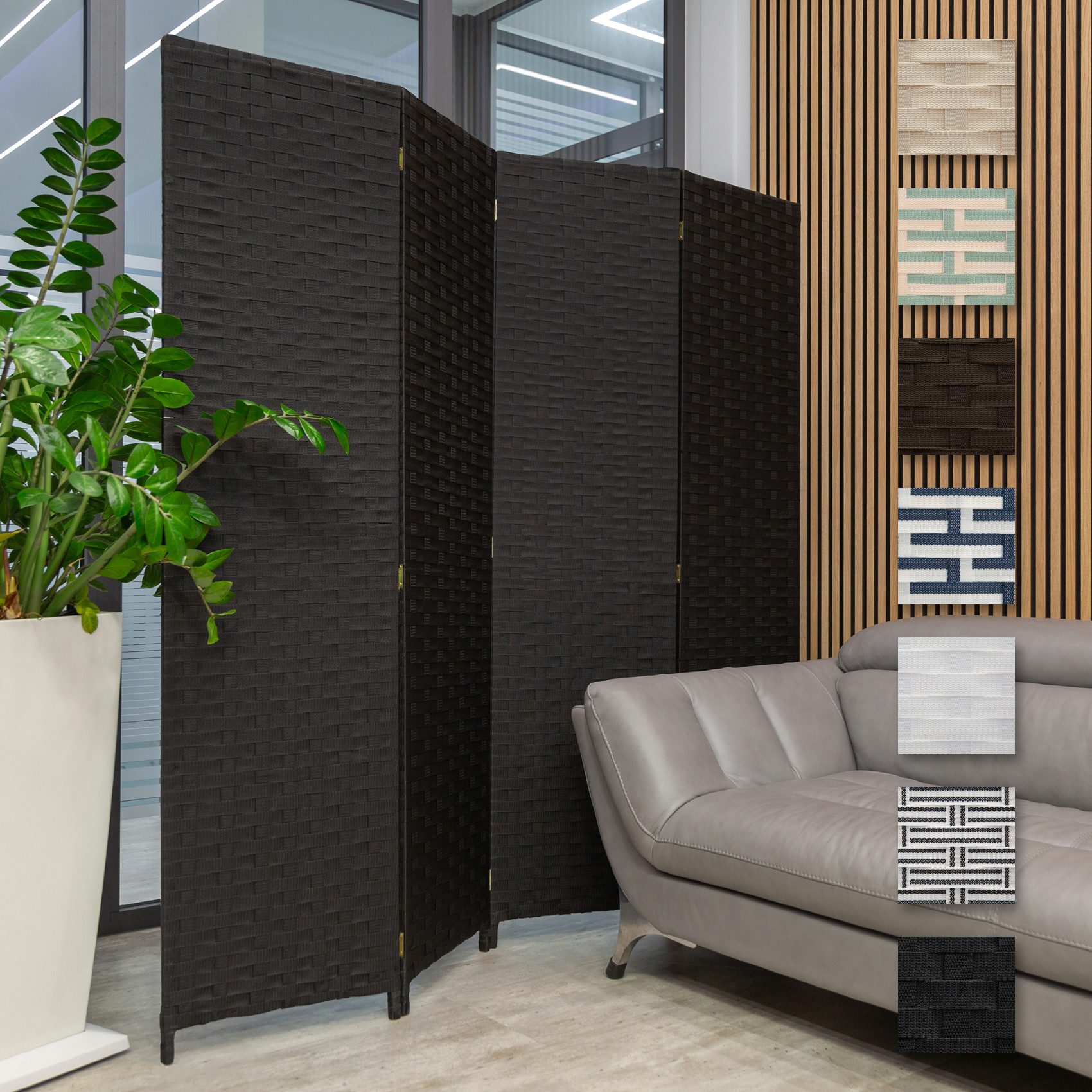 Hexim Raumteiler, Paravent 180x180 cm - Trennwand 4-teilig klappbar für Inn günstig online kaufen