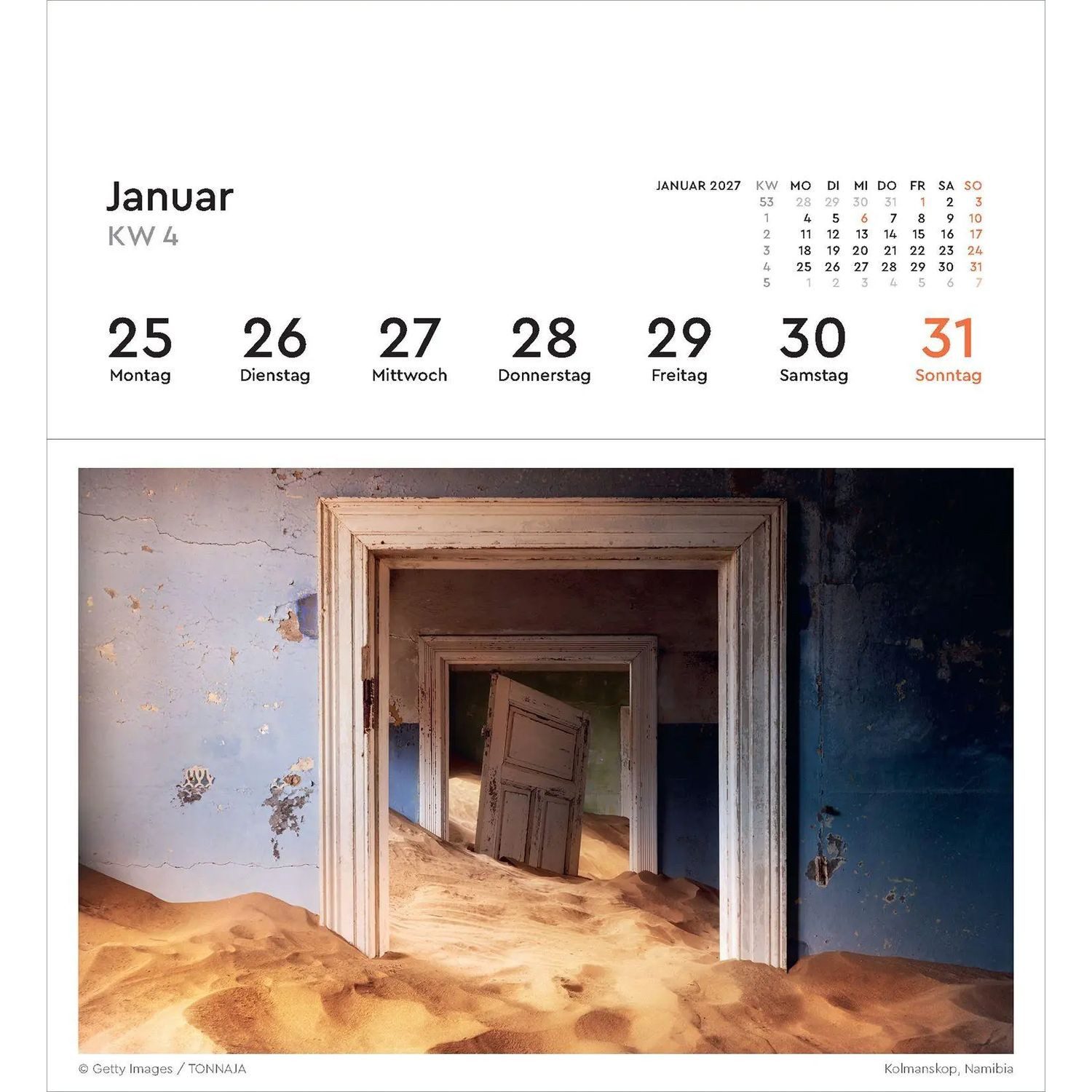KUNTH Tischkalender Türen - KUNTH Postkartenkalender 2027
