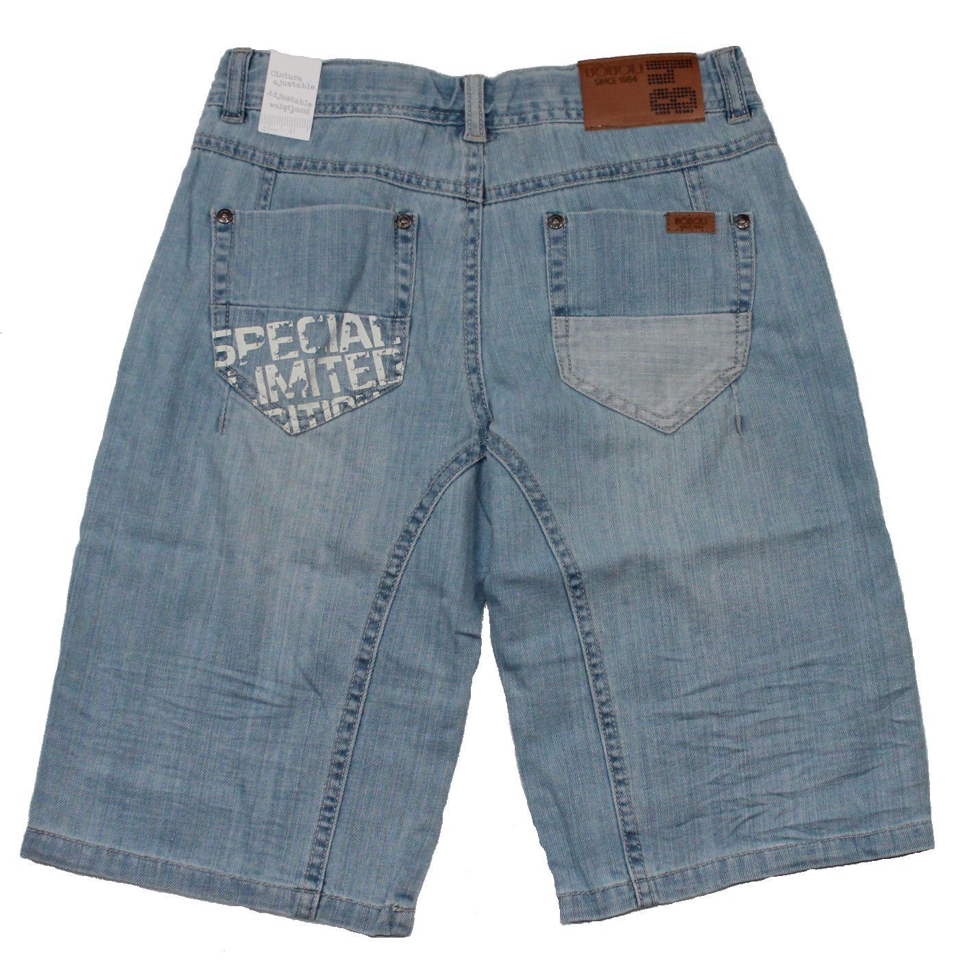 (1-tlg) Hose BÒBOLI Bermuda Shorts bleach Jeansbermudas kurze BÒBOLI denim