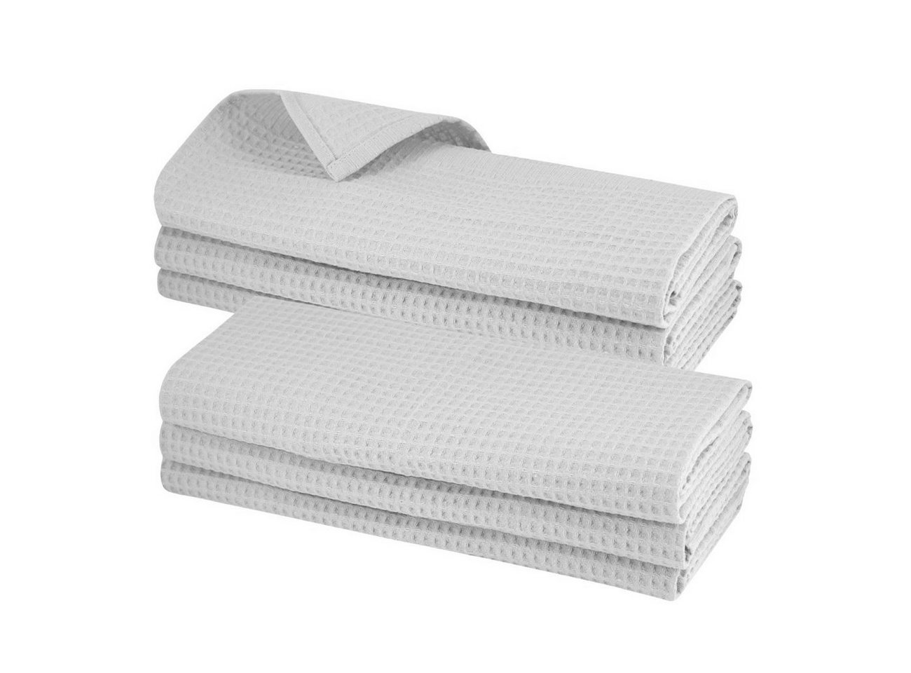 Engelland Geschirrtuch Poliertuch, (Vorteils-Set, 6-tlg., Waffel-Pique), 100 % Baumwolle, integrierte Aufhängeschlaufe, 70 x 50 cm