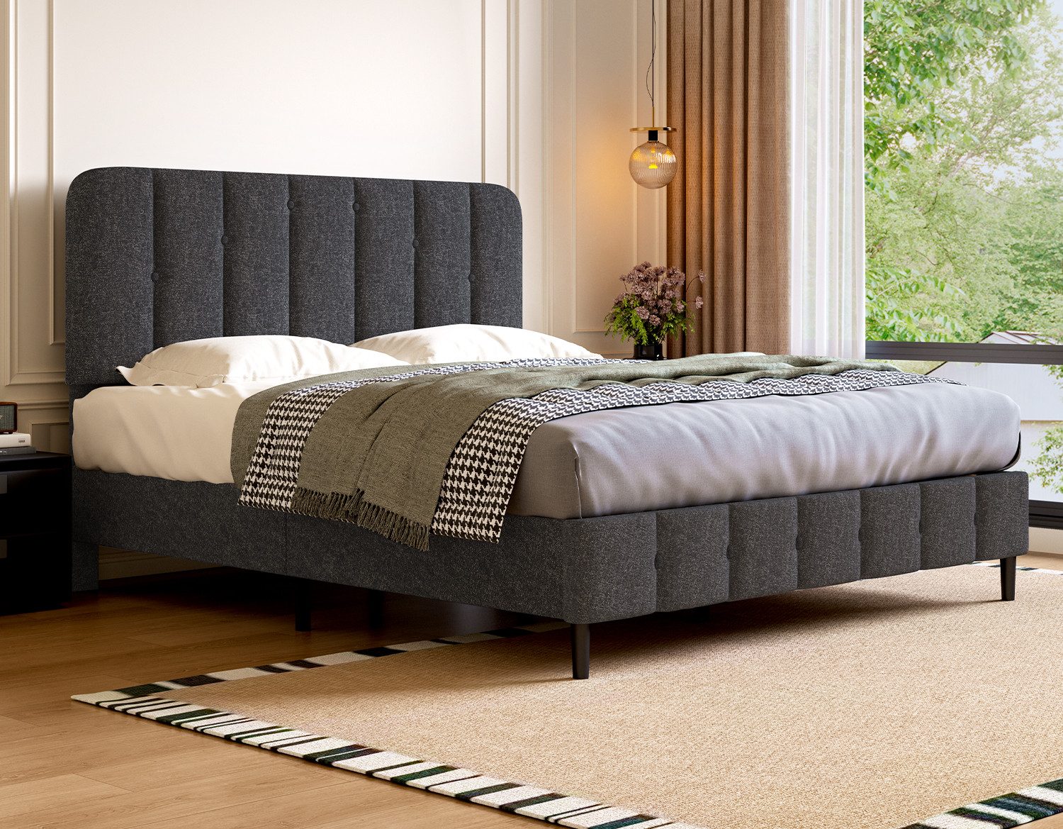 Lexzurn Polsterbett Polsterbett 140 x 200 cm mit Lattenrost, Doppelbett Bet günstig online kaufen