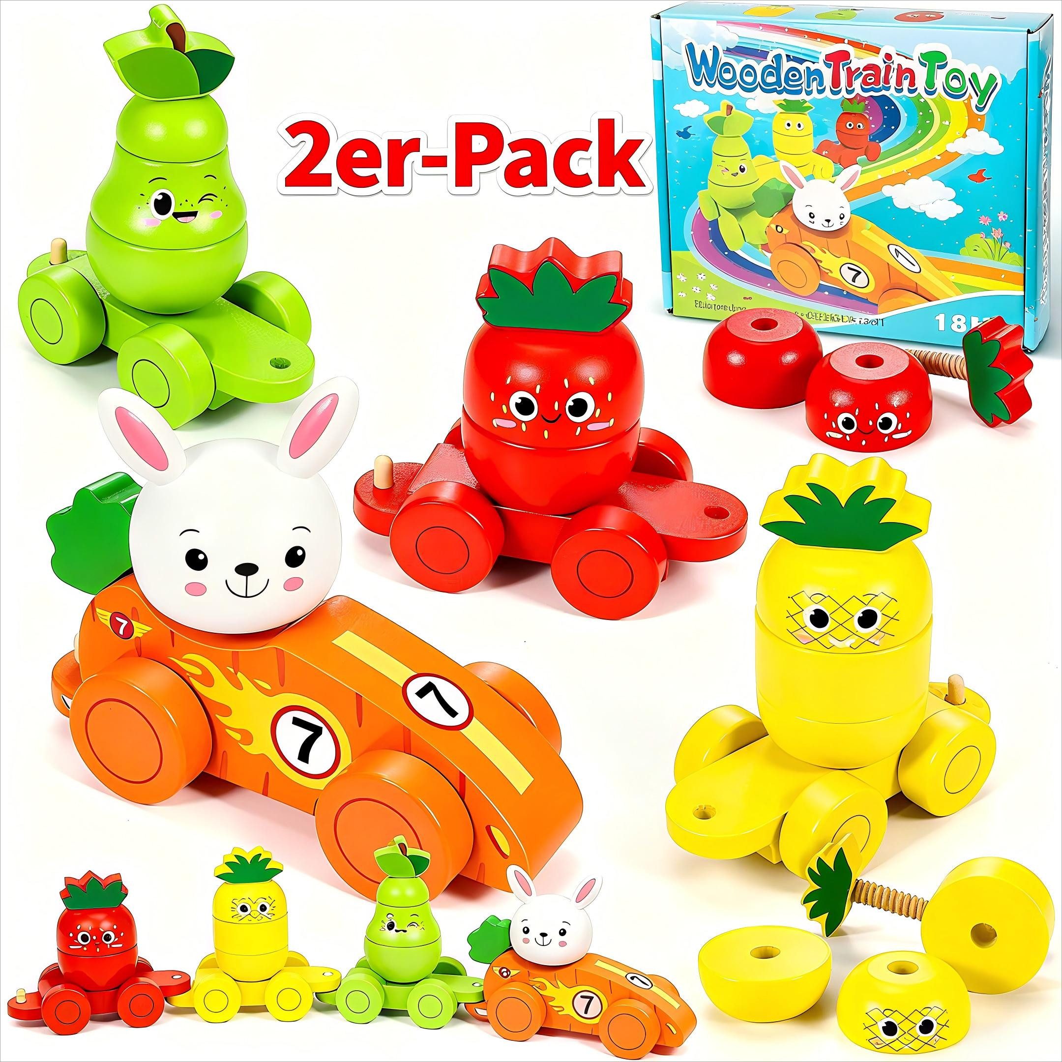 POPOLIC Spielzeug-Auto Montessori Sorting Obst- und Tier-Autospielzeug, 4 A günstig online kaufen