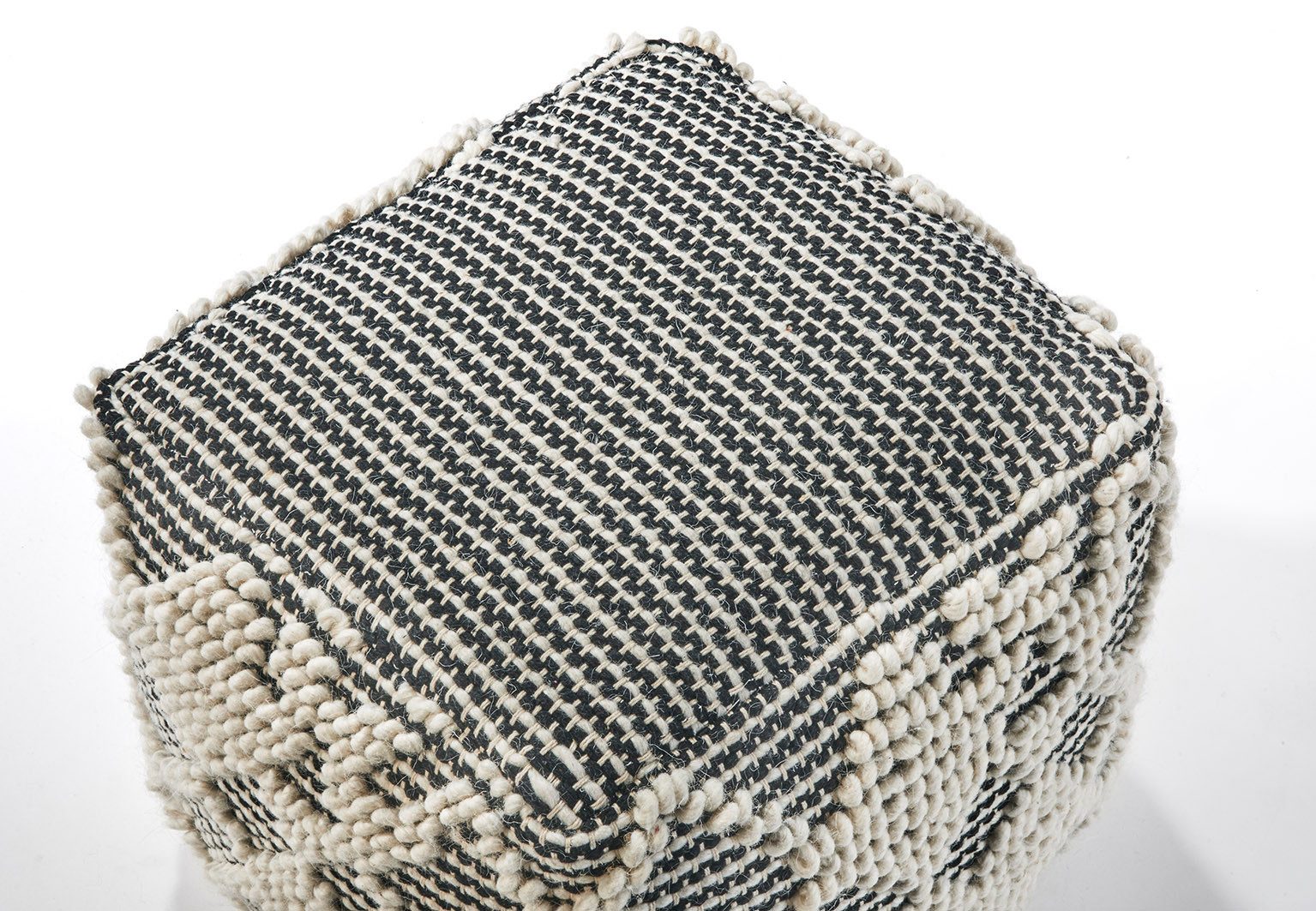 Kobolo Sitzwürfel Sitzpouf Pouf RAJA aus Baumwolle - mit Muster (1 Stück, Nachhaltig)