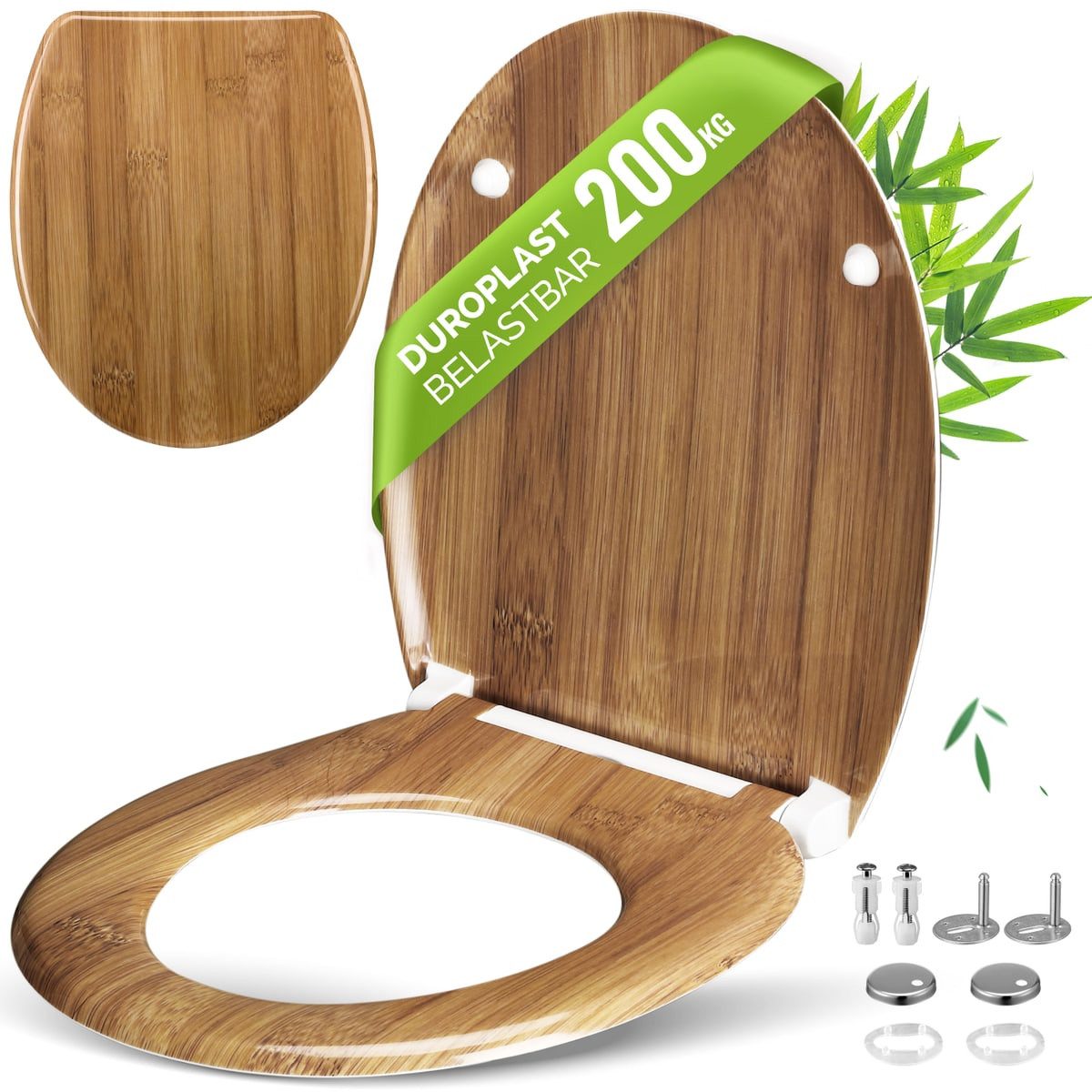 Casaria WC-Sitz (1-St), Toilettendeckel Mit Absenkautomatik Klodeckel Holz Design Duroplast
