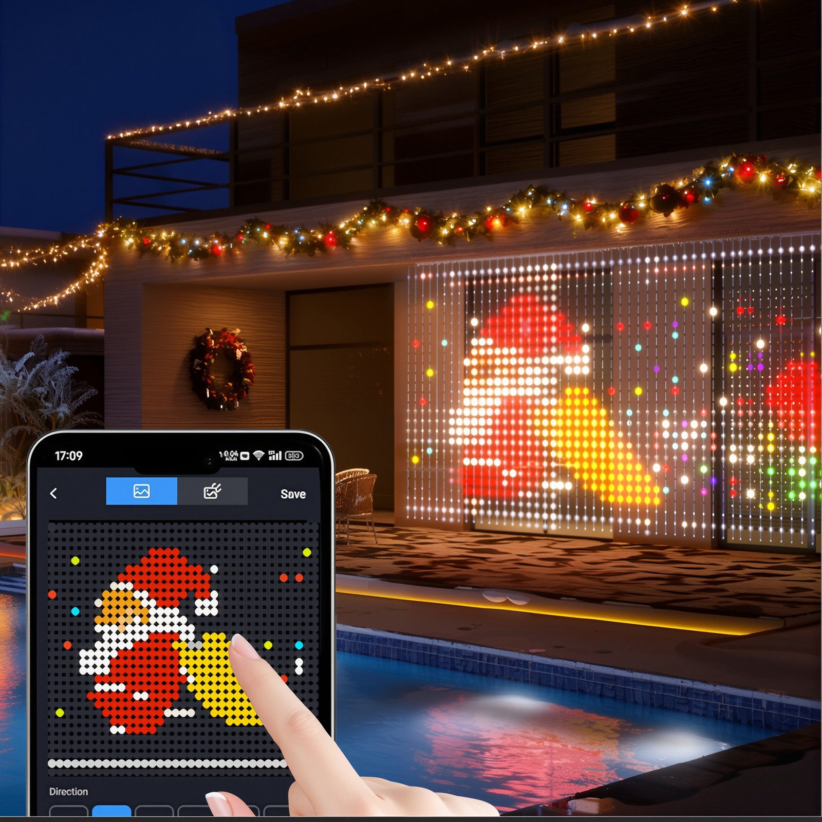 XERSEK Lichtervorhang LED Vorhanglichter Lichterkette, DIY günstig online kaufen