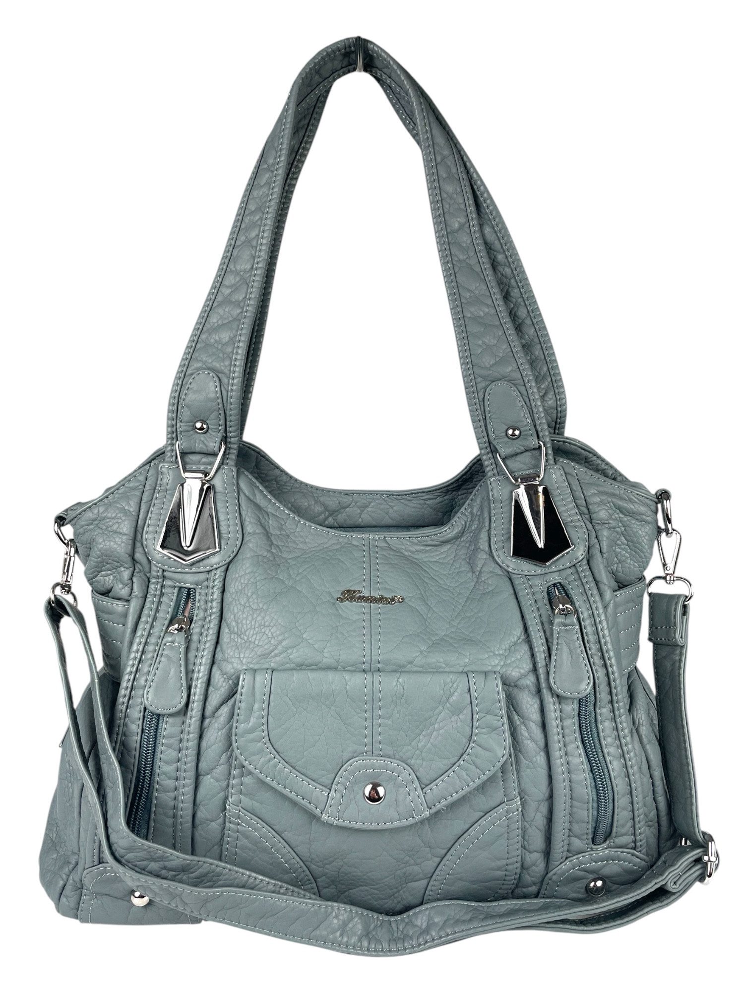 Taschen4life Schultertasche Damen Handtasche AK22106, sportlich modisches Design, abnehmbarer Trageriemen, lange Tragegriffe