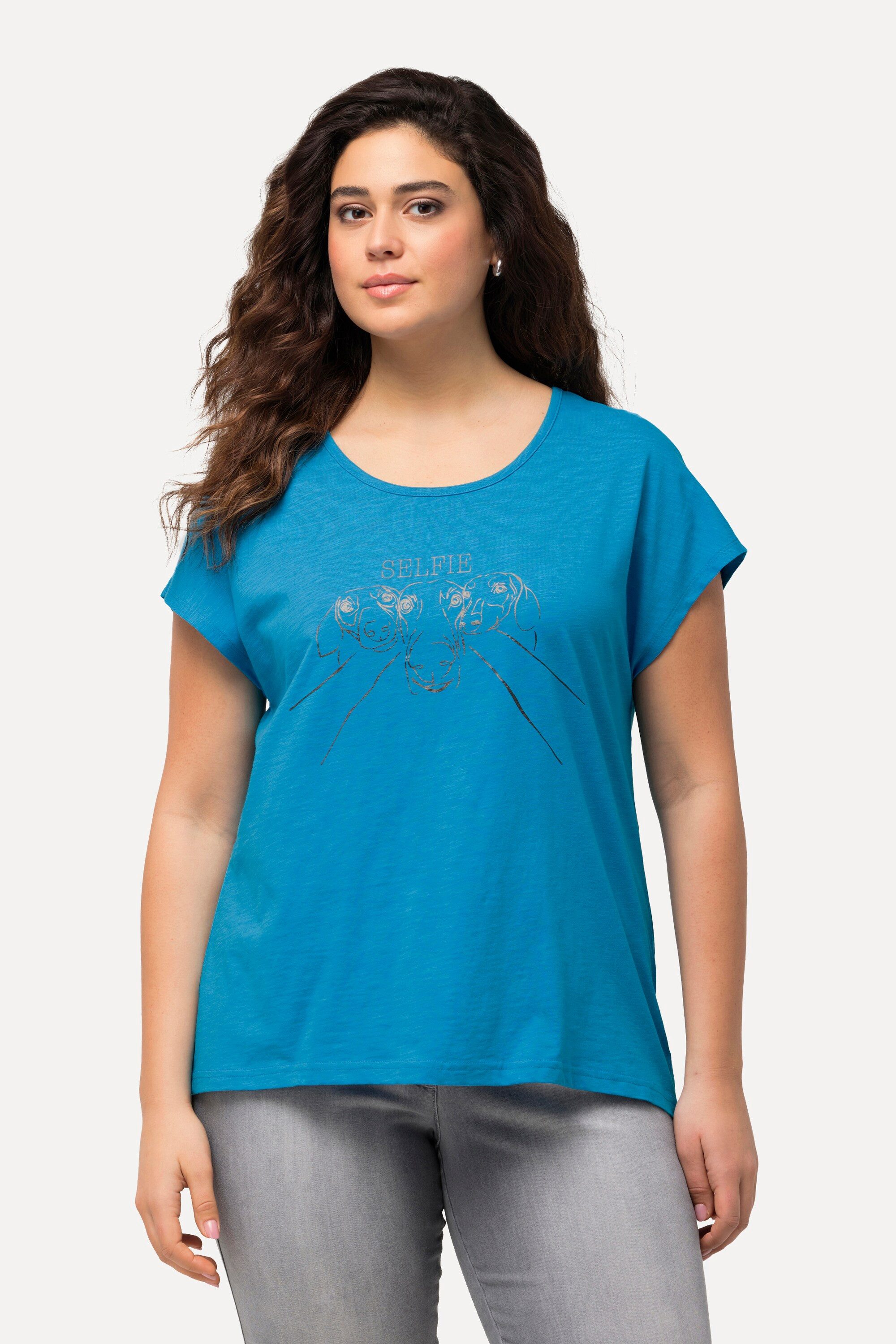 Ulla Popken T-Shirt T-Shirt Metallic-Tiermotiv Oversized günstig online kaufen