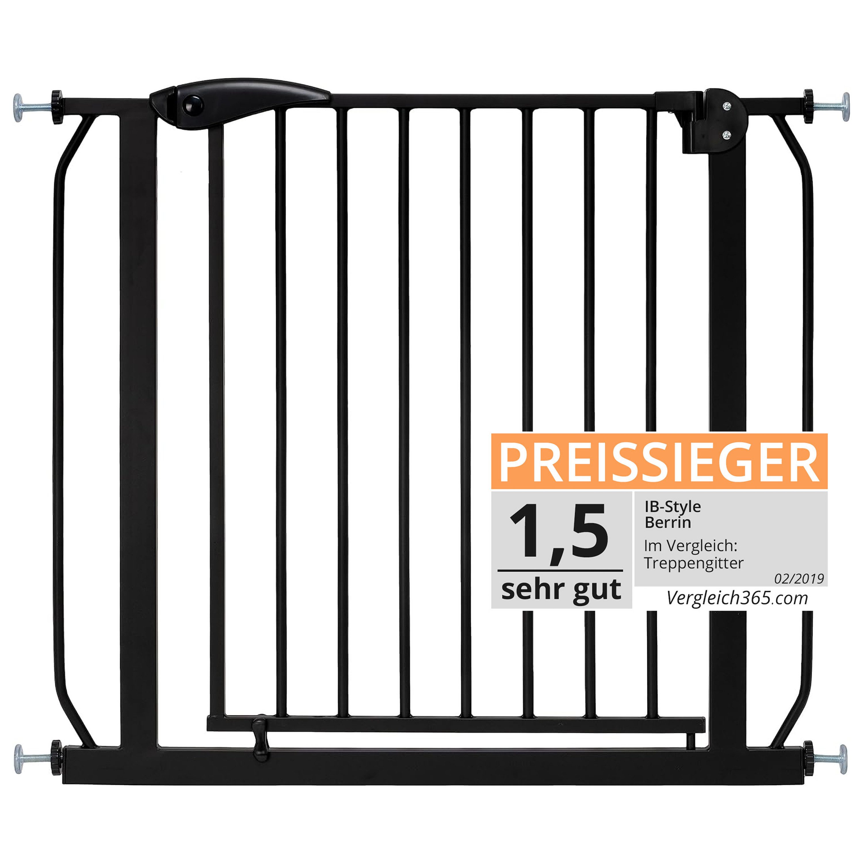 ib style Türschutzgitter Berrin XXL Treppengitter 8595 cm schwarz