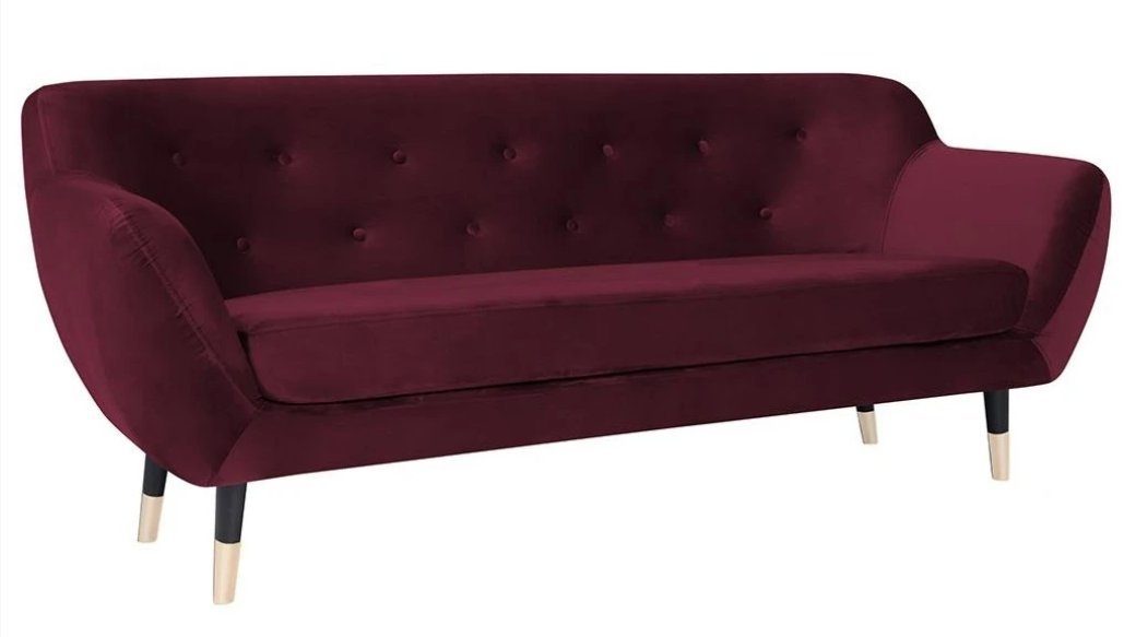 JVmoebel Sofa Bordaux Dreisitzer Sofa Stoff Wohnzimmer Design Couch, Made in Europe