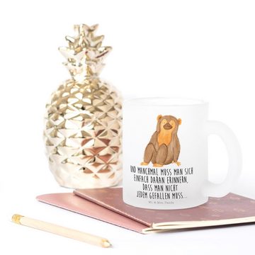 Mr. & Mrs. Panda Teeglas Affe - Transparent - Geschenk, Tasse mit Henkel, Selfcare, Motivation, Premium Glas, Außerordentliches Design