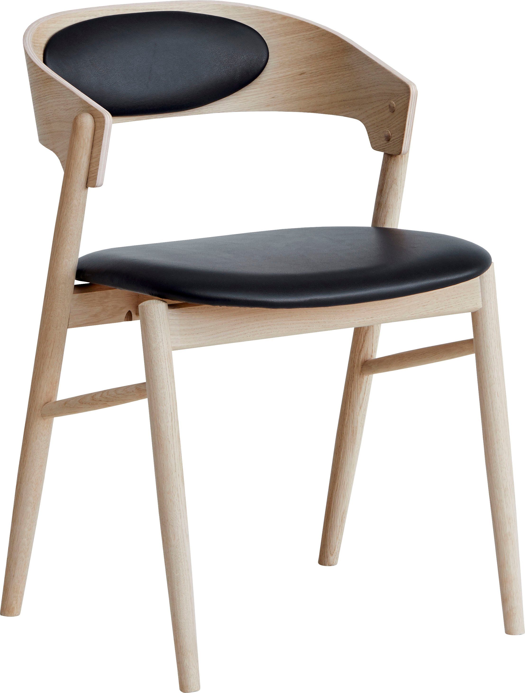 Hammel Furniture Holzstuhl Findahl by Hammel Springer (Set, 2 St), Massivholz, mit Sitz und Rückenpolster aus Leder