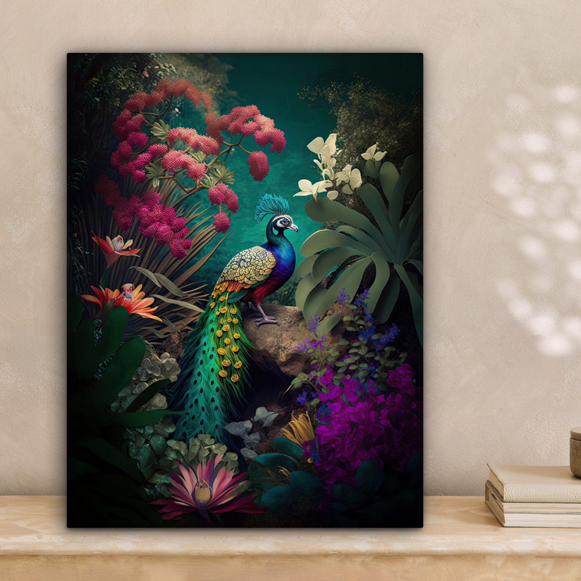 OneMillionCanvasses® Leinwandbild Pfau - Federn - günstig online kaufen