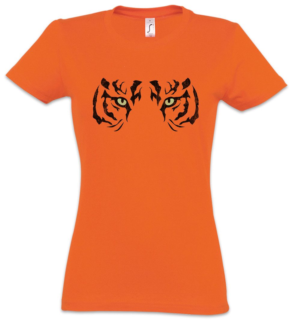 Urban Backwoods Print-Shirt Tiger Eyes Damen T-Shirt Augen Eye Auge Tattoo günstig online kaufen