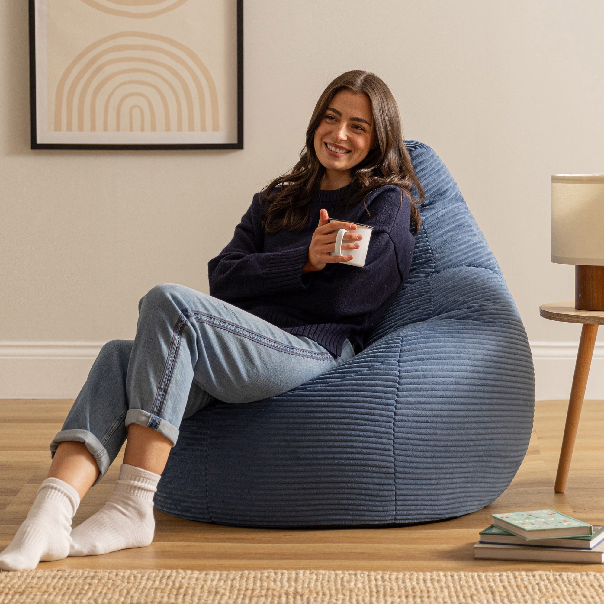 icon Sitzsack Sessel mit Rückenlehne aus Cord „Dalton“, Sitzsack XXL, Gaming Sitzsack, Made in Germany, Erwachsene & Kinder