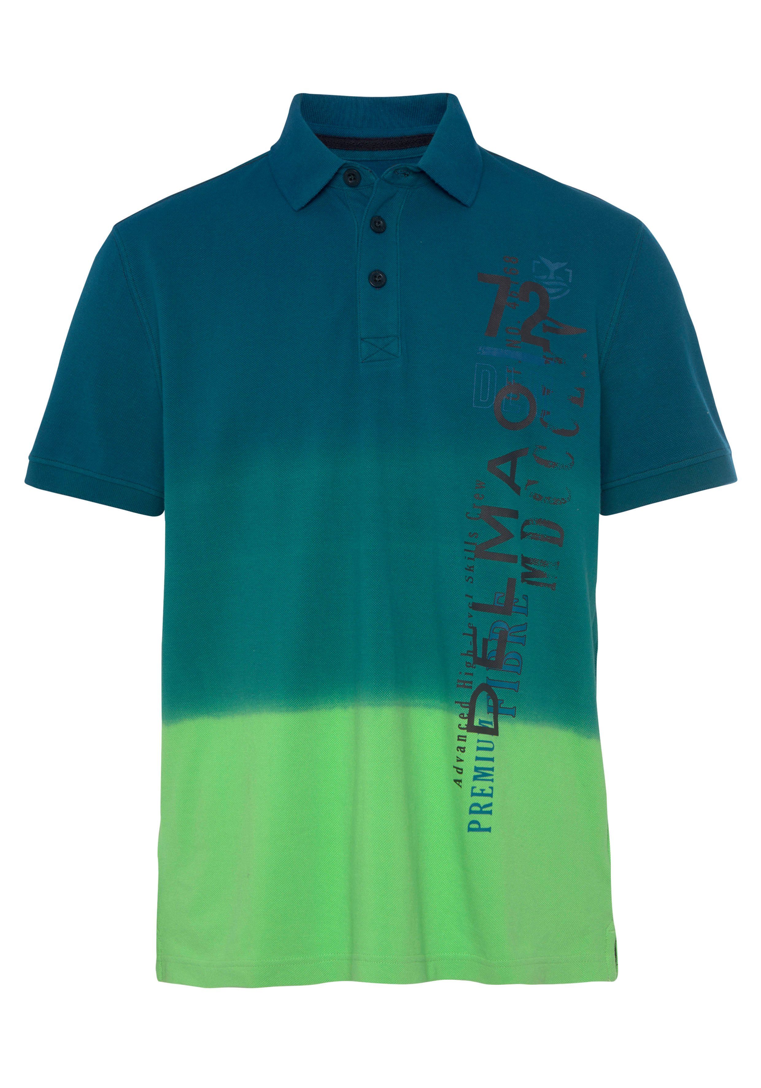 DELMAO Poloshirt Farbverlauf mit und NEUE Print- MARKE! modischem