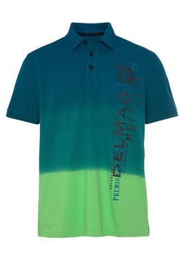 DELMAO Poloshirt mit modischem Farbverlauf und Print- NEUE MARKE!