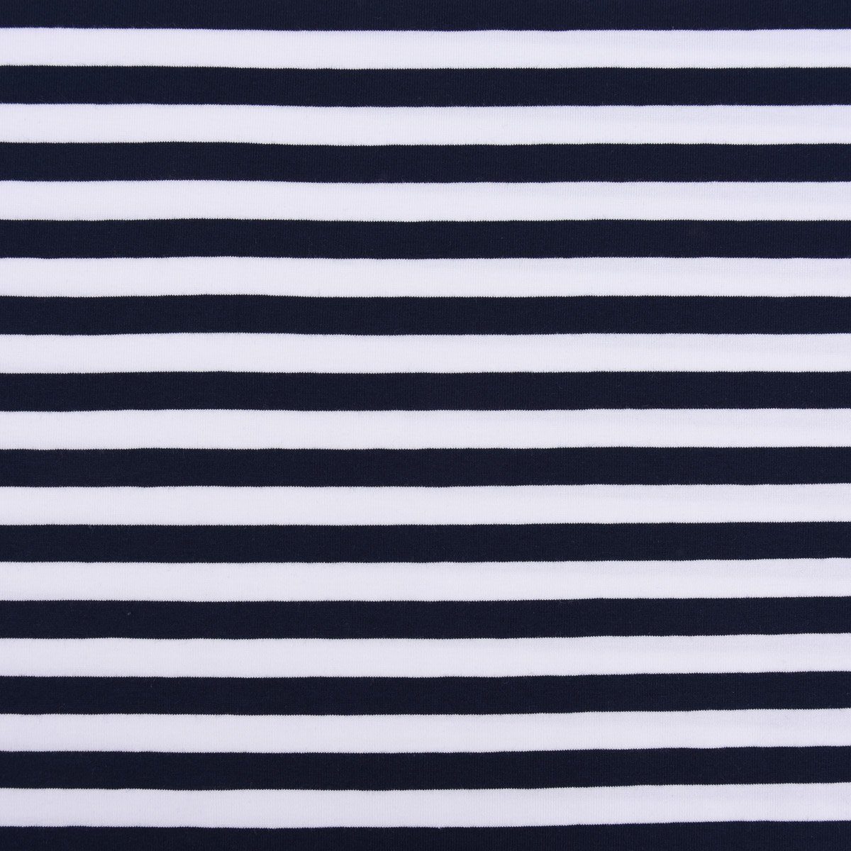 SCHÖNER LEBEN. Stoff Baumwolljersey Streifen 1cm Breite weiß dunkelblau 1,5m Breite