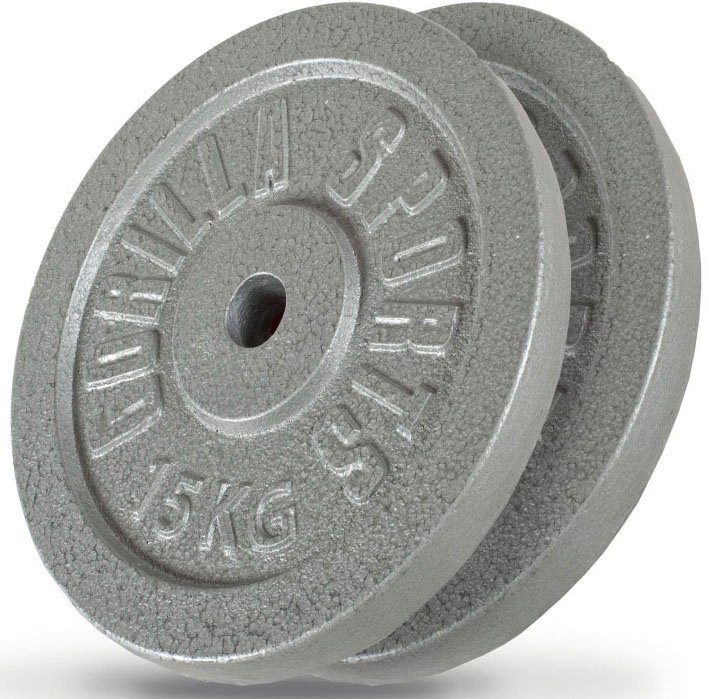 GORILLA SPORTS Hantelscheiben kg, 15 2 - (Set, 2-tlg) Silber, 30 Gusseisen x kg
