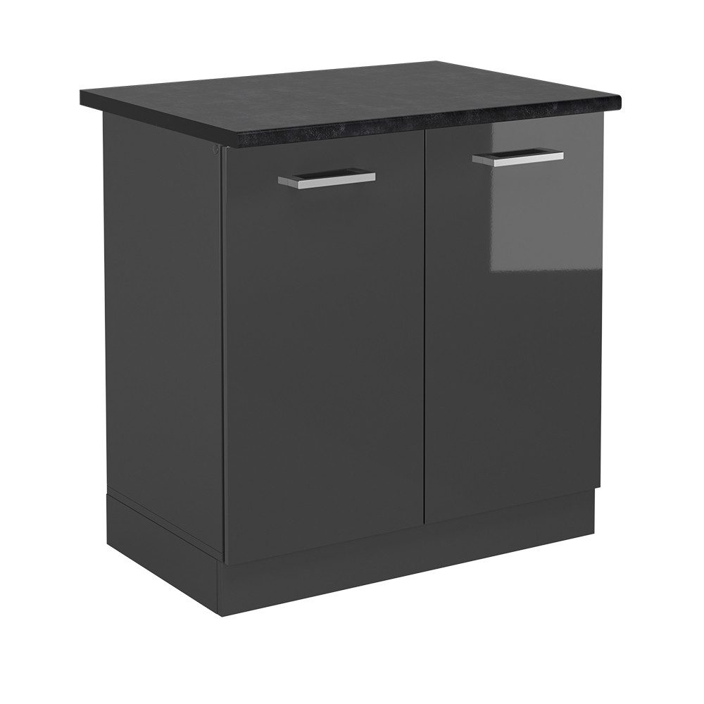 Vicco Spülenunterschrank R-Line, Anthrazit Hochglanz/Anthrazit, 80 günstig online kaufen