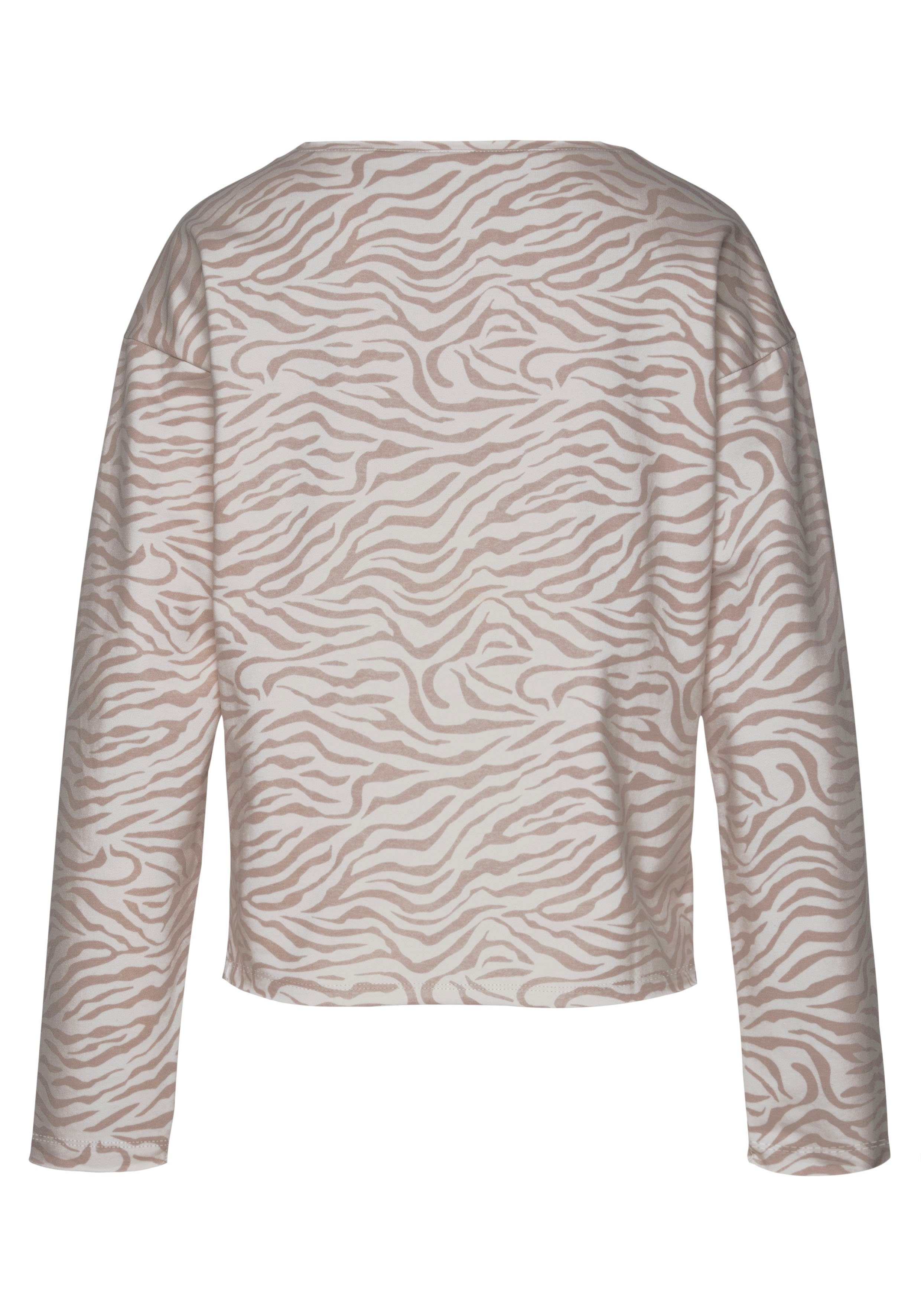 LASCANA Sweatshirt Langarmshirt in locker sitzendem Schnitt, Loungewear