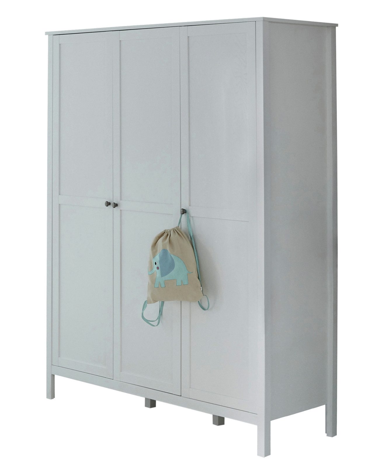 trendteam Kleiderschrank Ole (Schrank in weiß Landhaus, 3-türig, 141 x 192 cm) 6 Wäschefächer