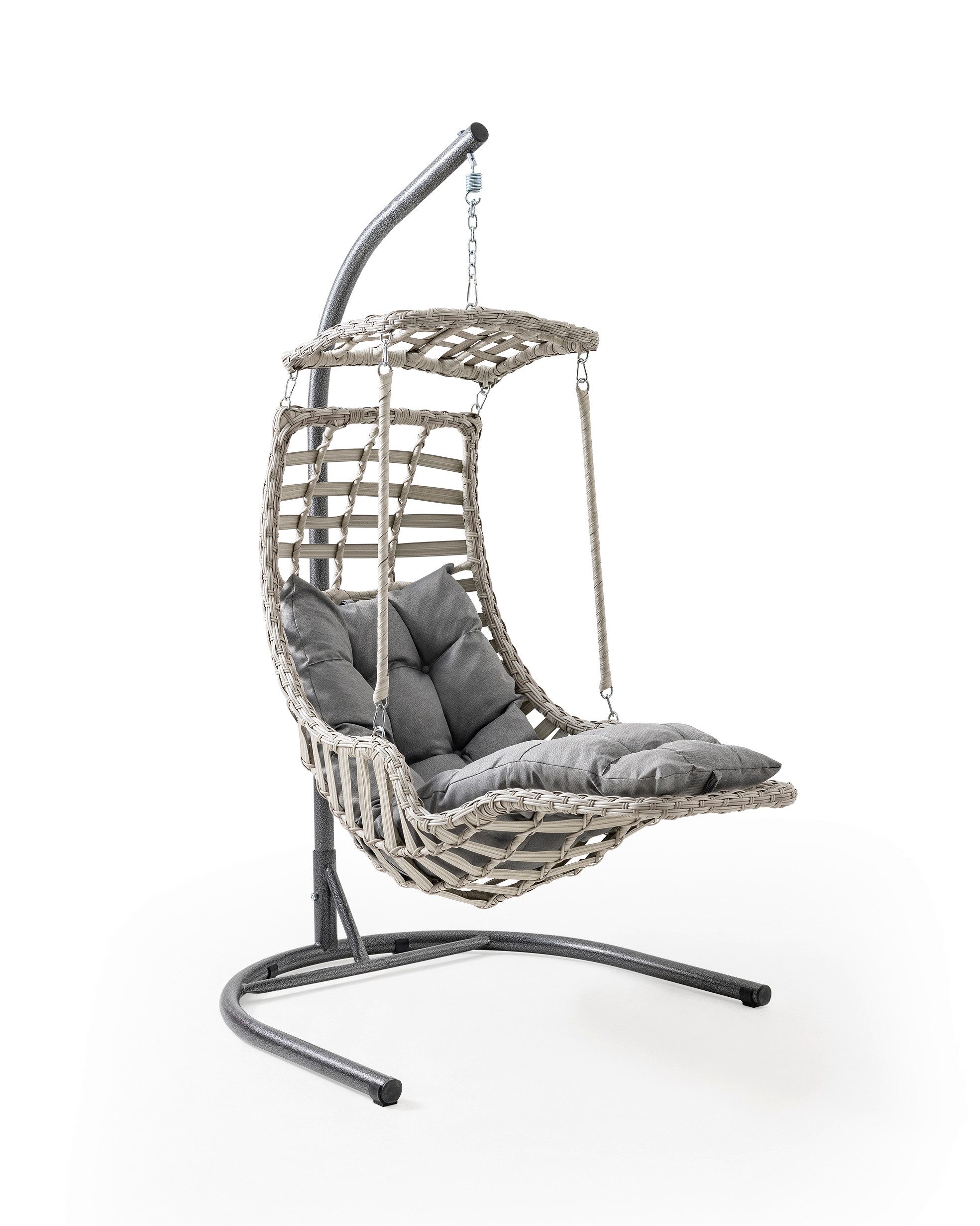 gowoll Hängesessel Hängesessel mit Gestell und Kissen Rattan Gartenschaukel (Gartenschaukel)
