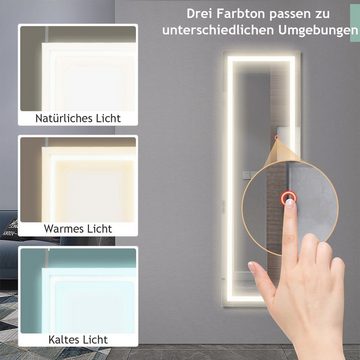 COSTWAY Wandspiegel, mit Beleuchtung in 3 Farben&Touchscreen, Ganzkörper