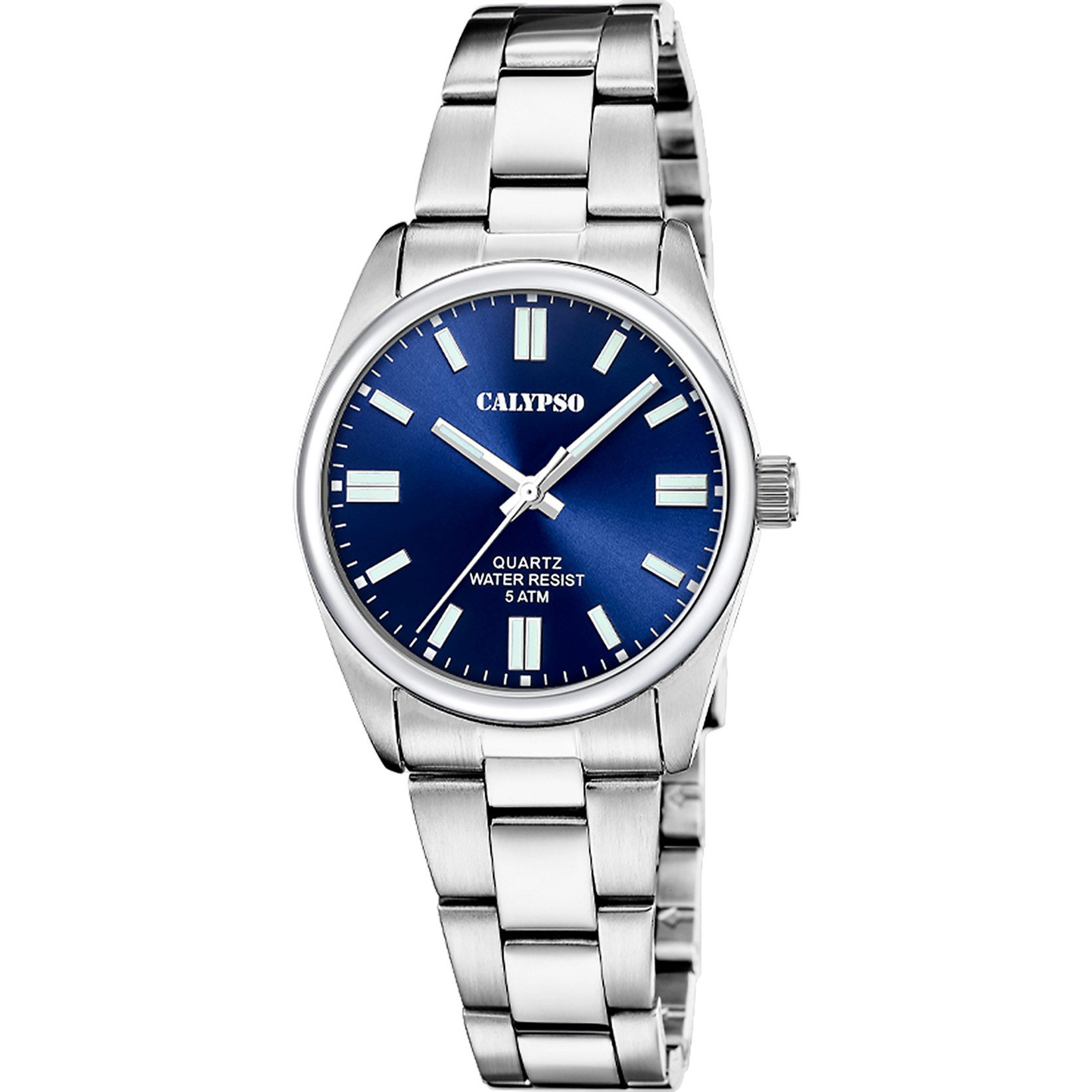 Quarzuhr Basic Damenuhr K5863/3 Blau, Quarzuhr mit Edelstahlband, 32 mm