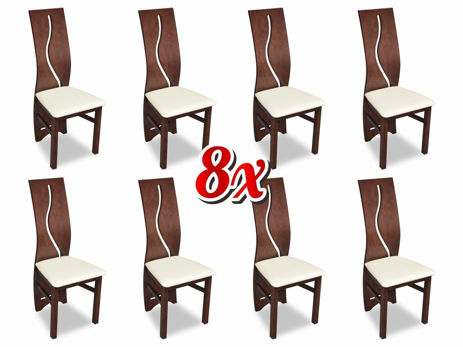 Stuhl, 8x Neu Garnitur Sessel Lehn Modernes Set Polster JVmoebel Design Stuhl Komplett Stühle