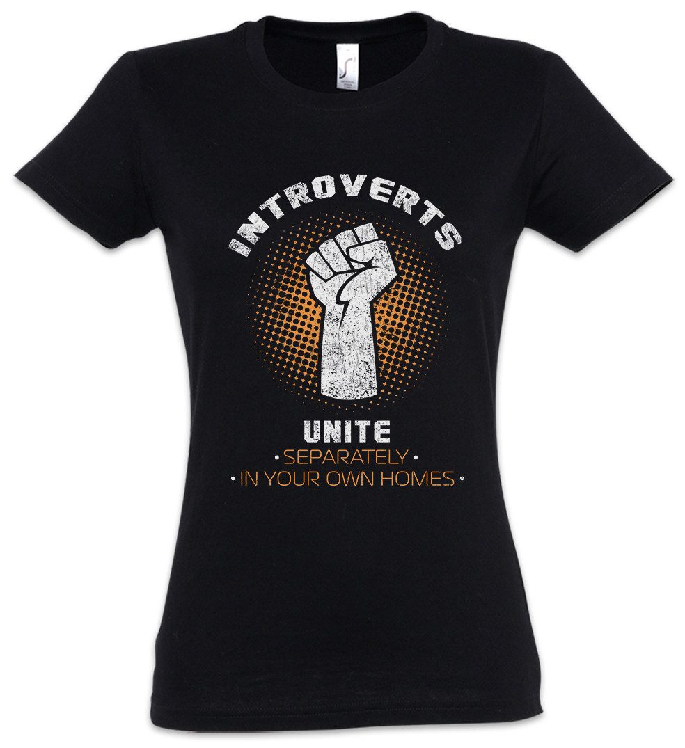 Print-Shirt Introverts Unite Damen T-Shirt Geek Nerd Fun Informatiker Informatik