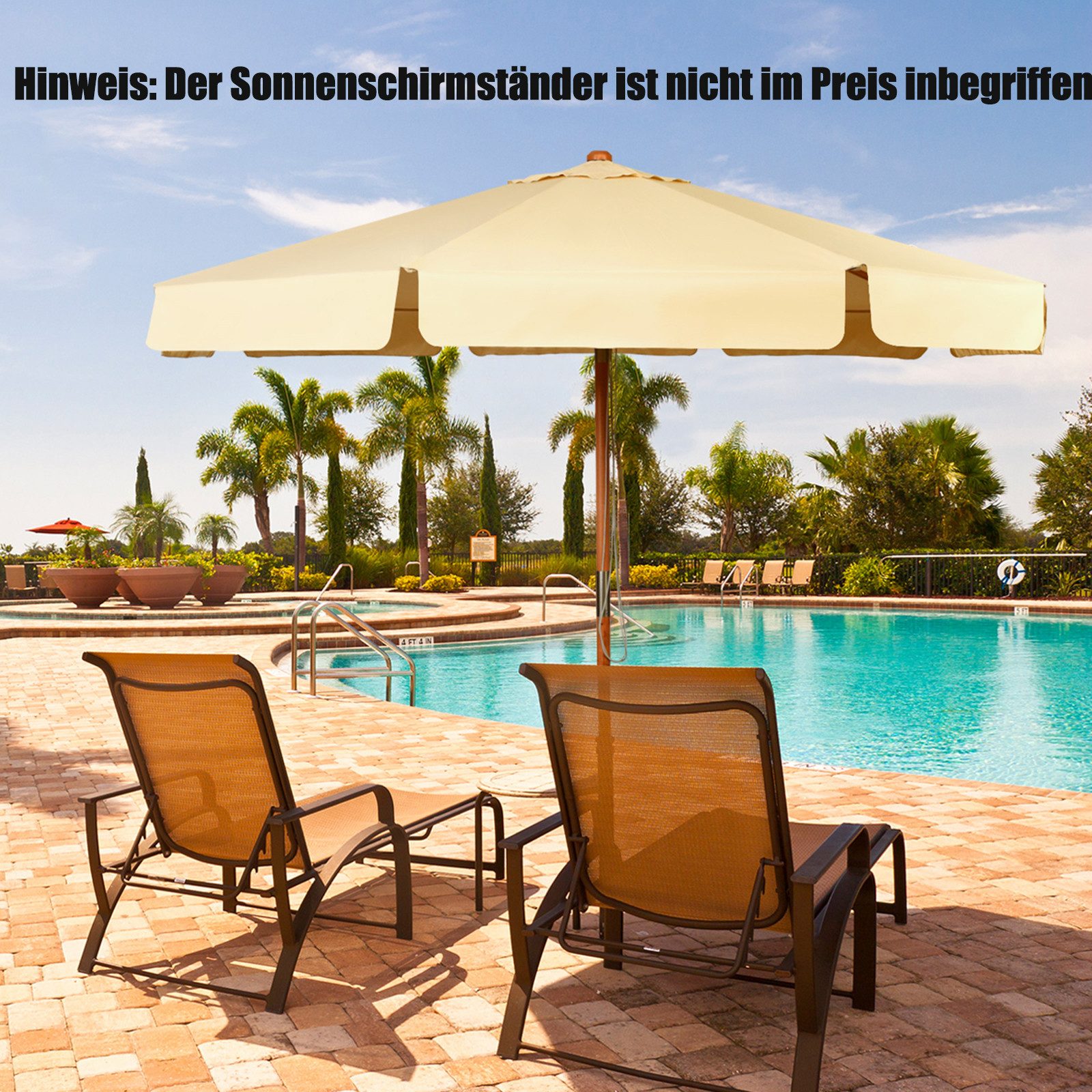COSTWAY Sonnenschirm, Gartenschirm kippbar günstig online kaufen