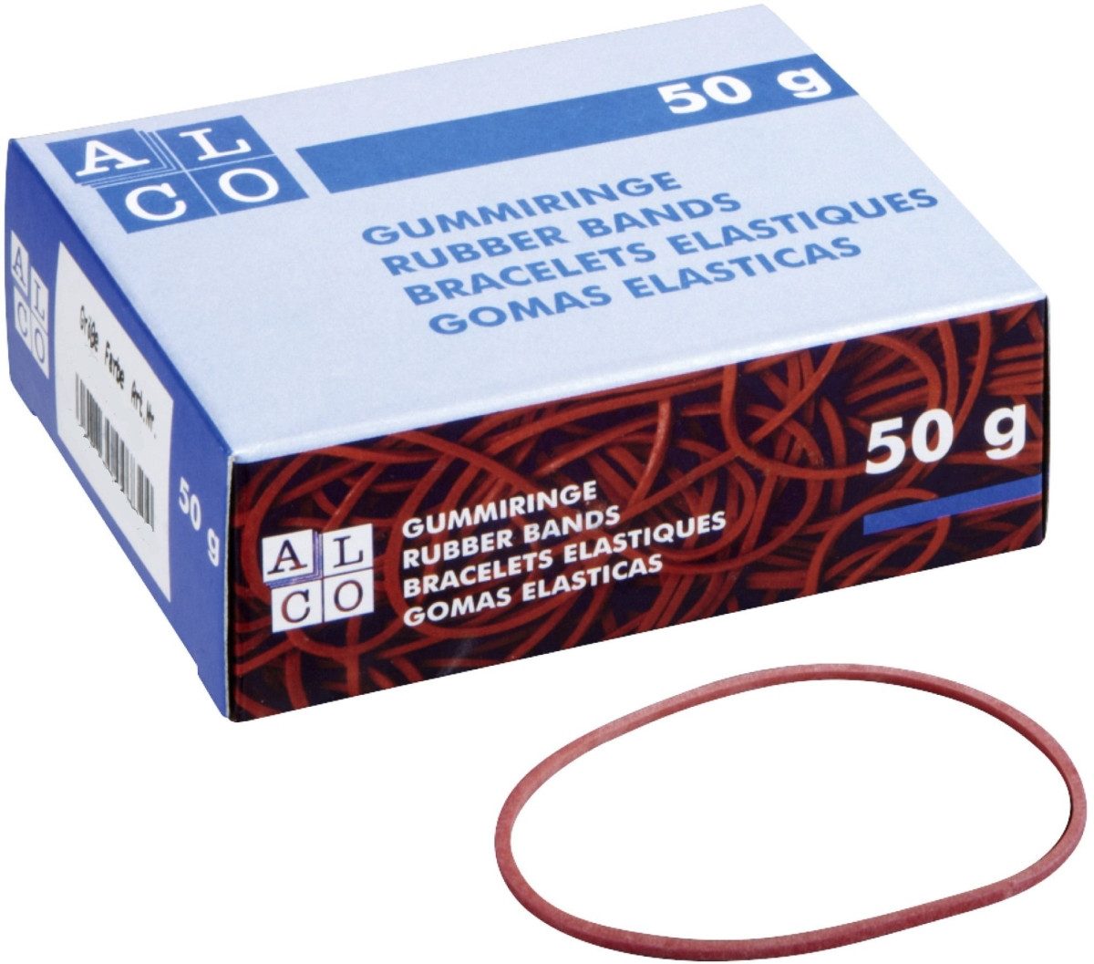 ALCO Gummibänder Gummiring Naturkautschuk 25mm rot 50g