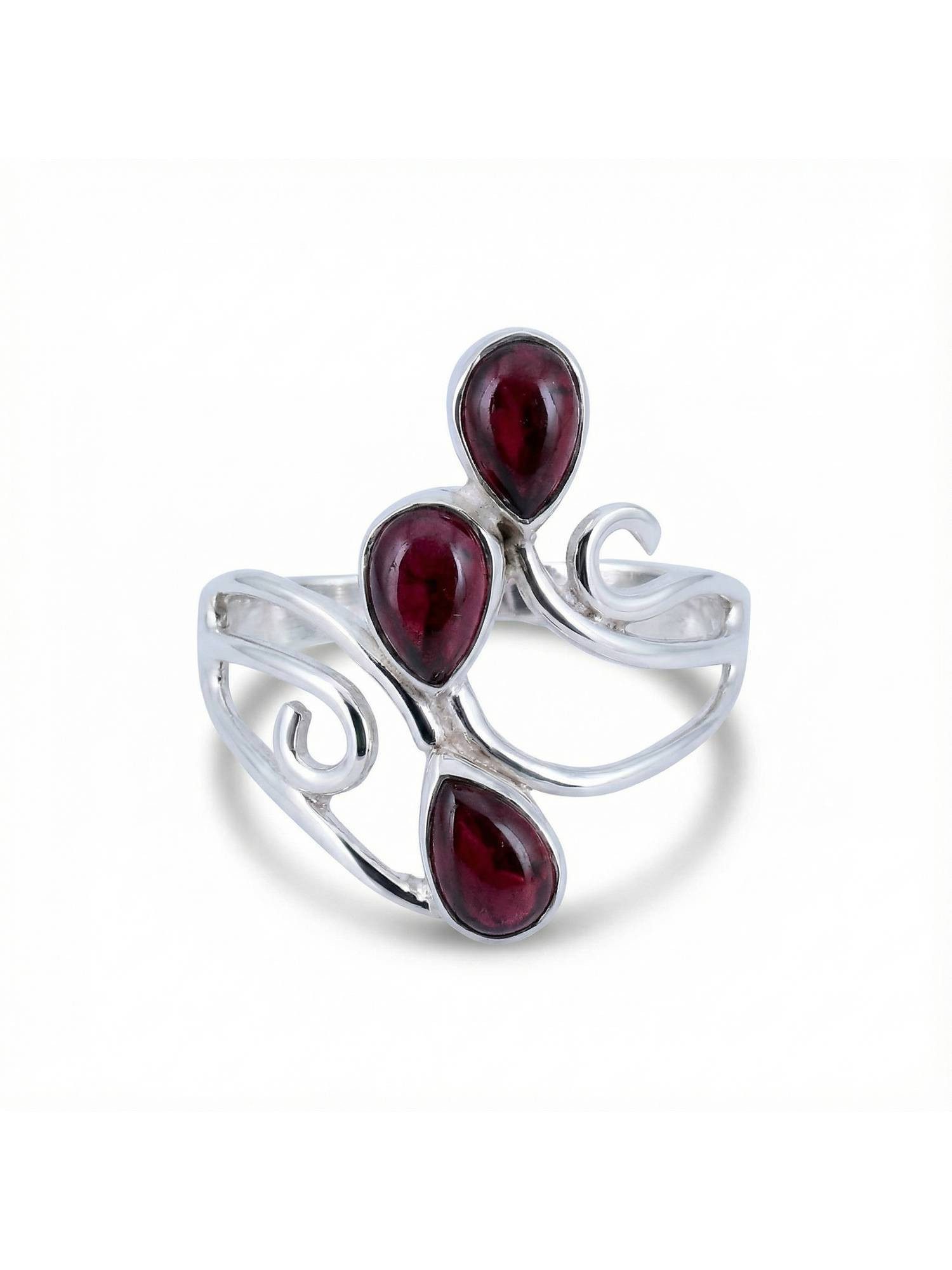 Silberring SIDISTI aus 925 Silber mit Granat