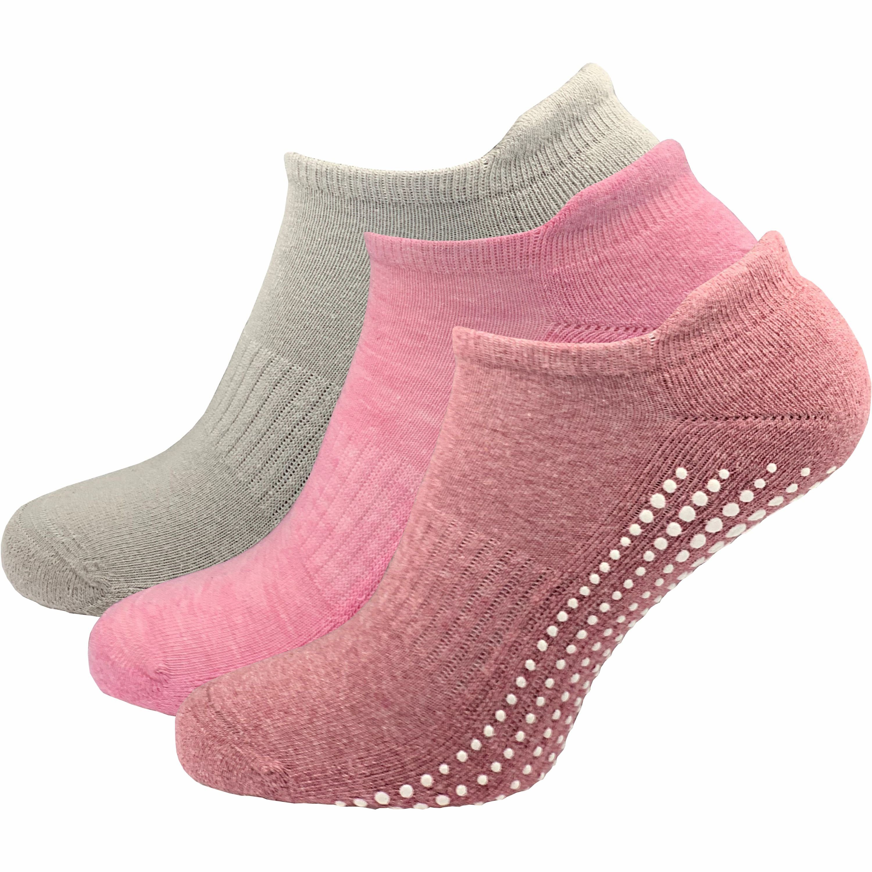 hohem - GAWILO Damen glatten Paar) - für farbig 1 & auf - sicherer Socken mit Yoga (3 - Baumwollanteil Pilates Halt ABS-Socken Böden rutschfest