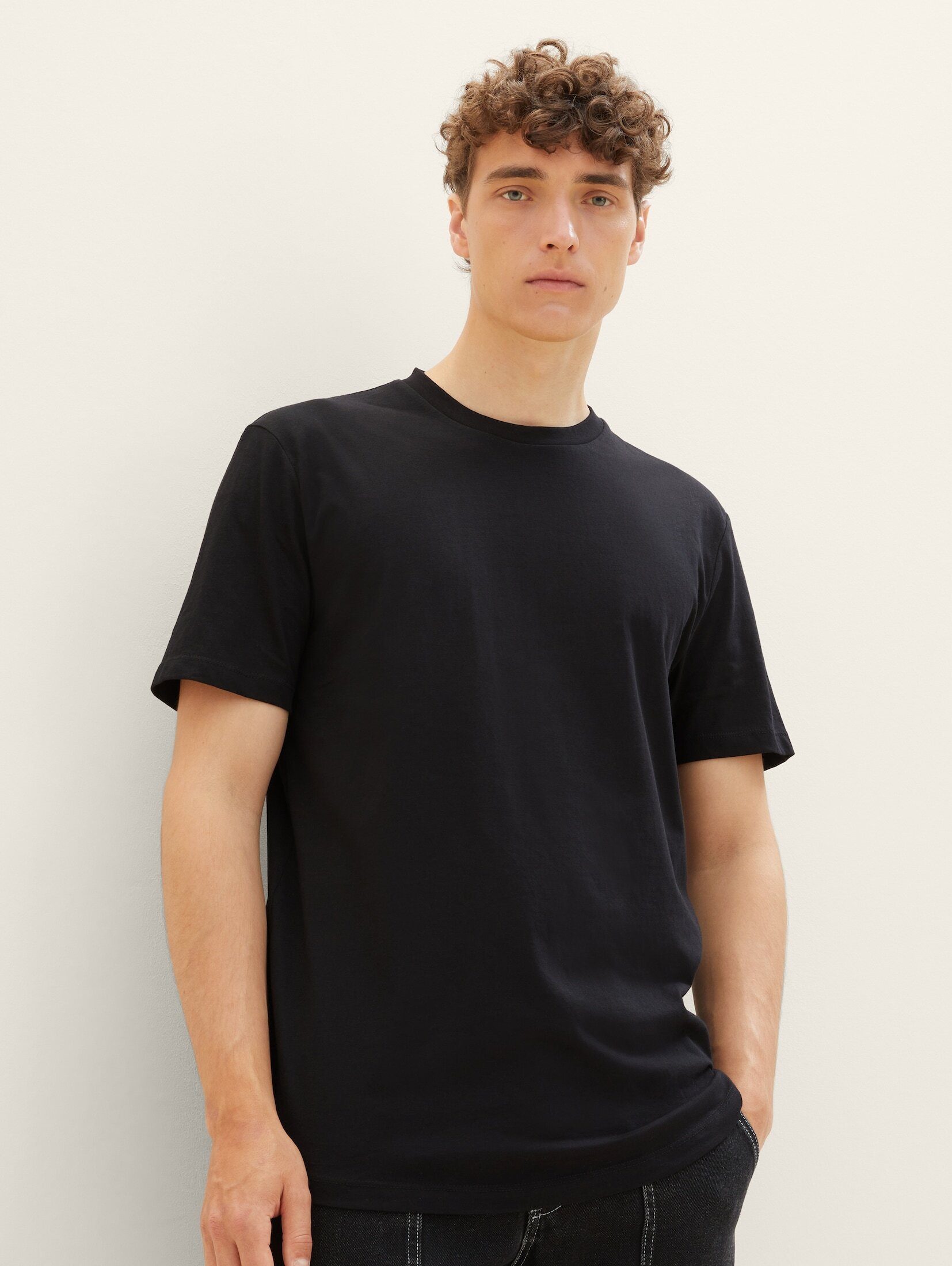TOM TAILOR Denim T-Shirt Basic T-Shirts im Doppelpack Black