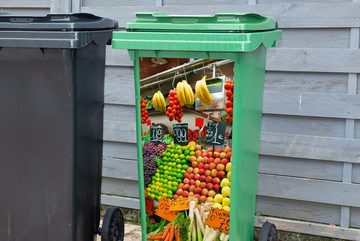 MuchoWow Wandsticker Obst - Gemüse - Behälter - Markt (1 St), Mülleimer-aufkleber, Mülltonne, Sticker, Container, Abfalbehälter