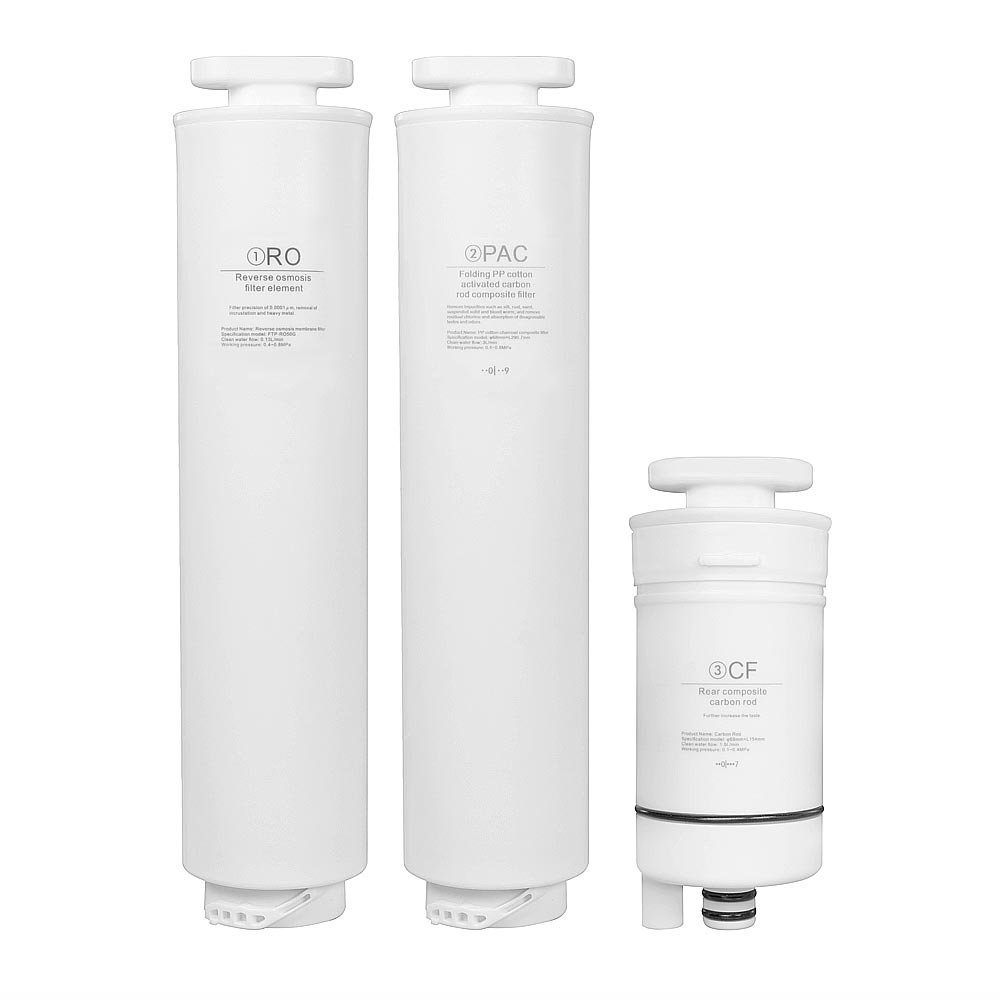 BEM Ersatzfilter 3er-SET (RO, PAC und CF), Zubehör für BEM Luna, Baumwollstab/ Kohlenstoffstab/ Umkehrosmose - Filterelement
