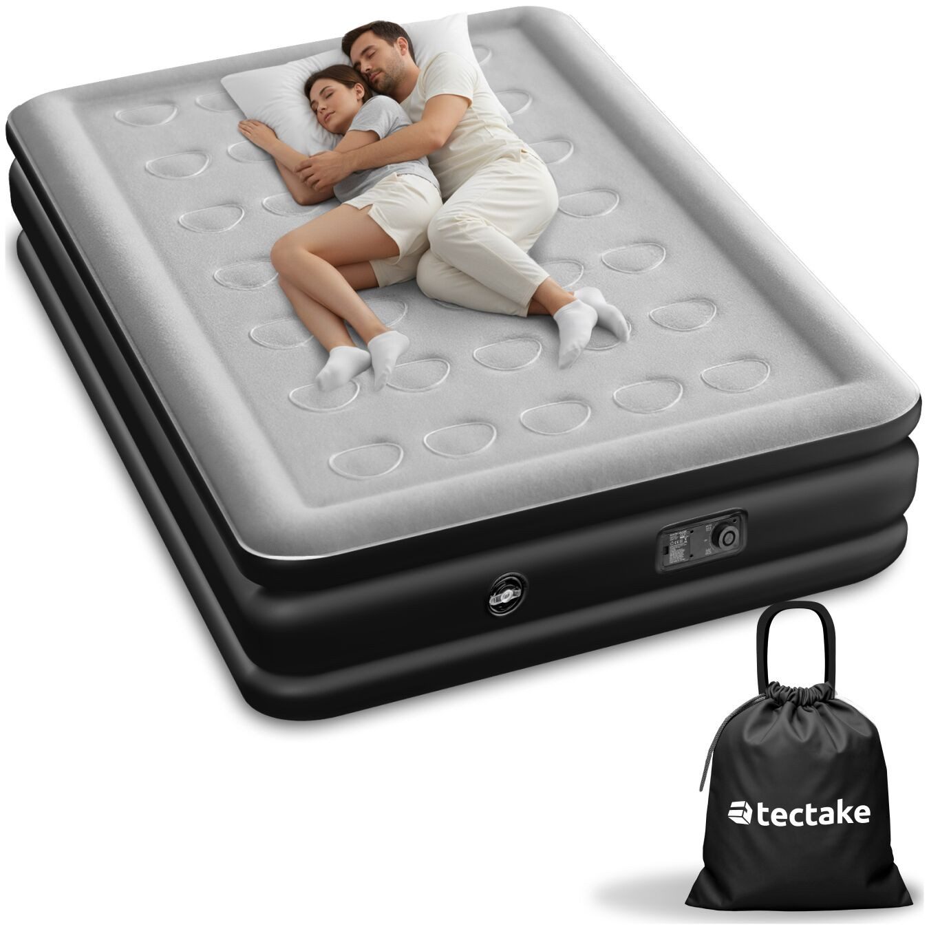 tectake Luftbett Aufblasbare Matratze, (für 1 oder 2 Personen, Komplettset), Aufblasbare Matratze AirDreams mit Elektropumpe