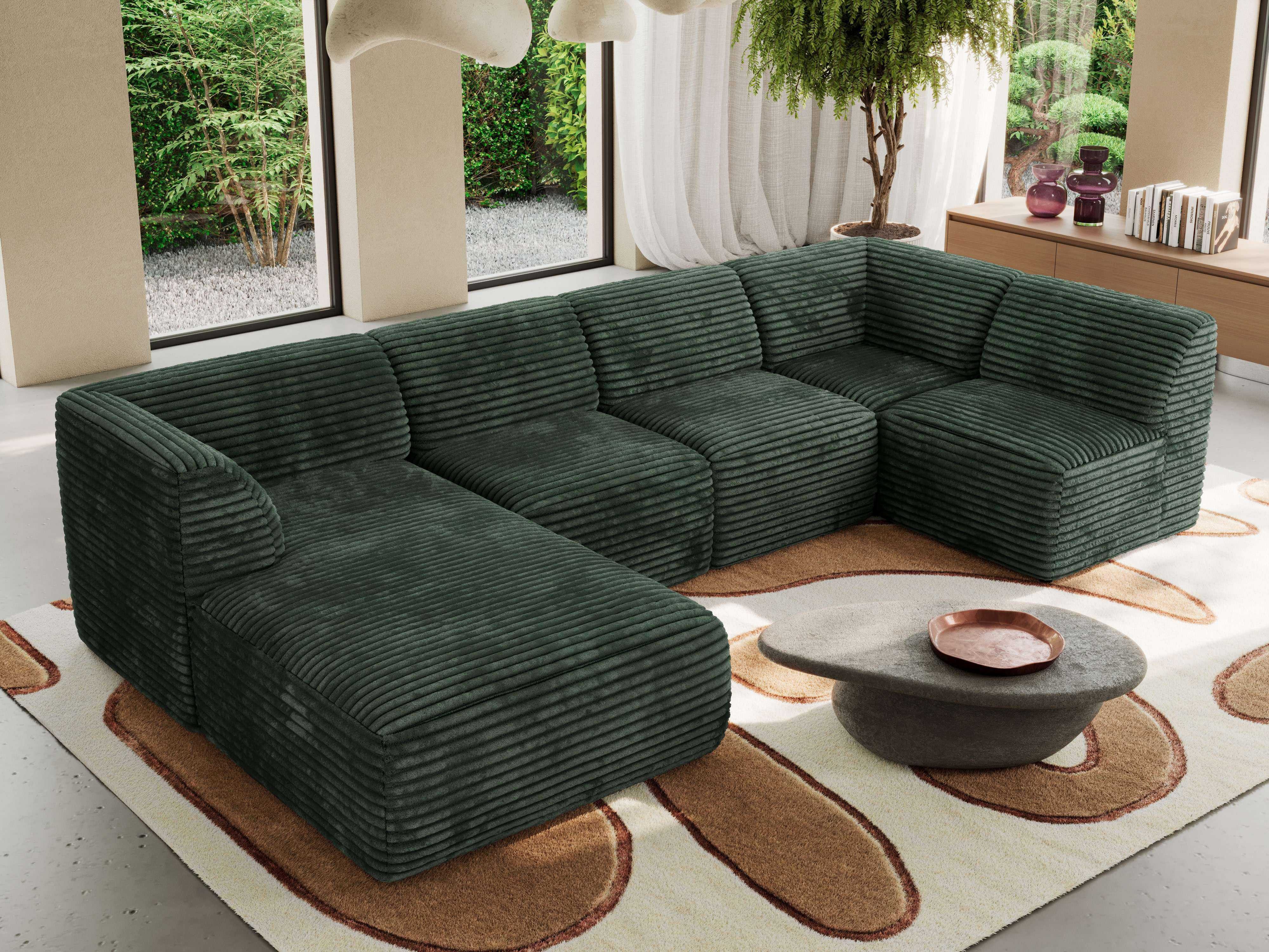 MKS MÖBEL Ecksofa MODARO U 5M, HR35-Schaumstoff, T2315-Schaum, modulare U-förmige Ecke, freistehend Sofa XXL