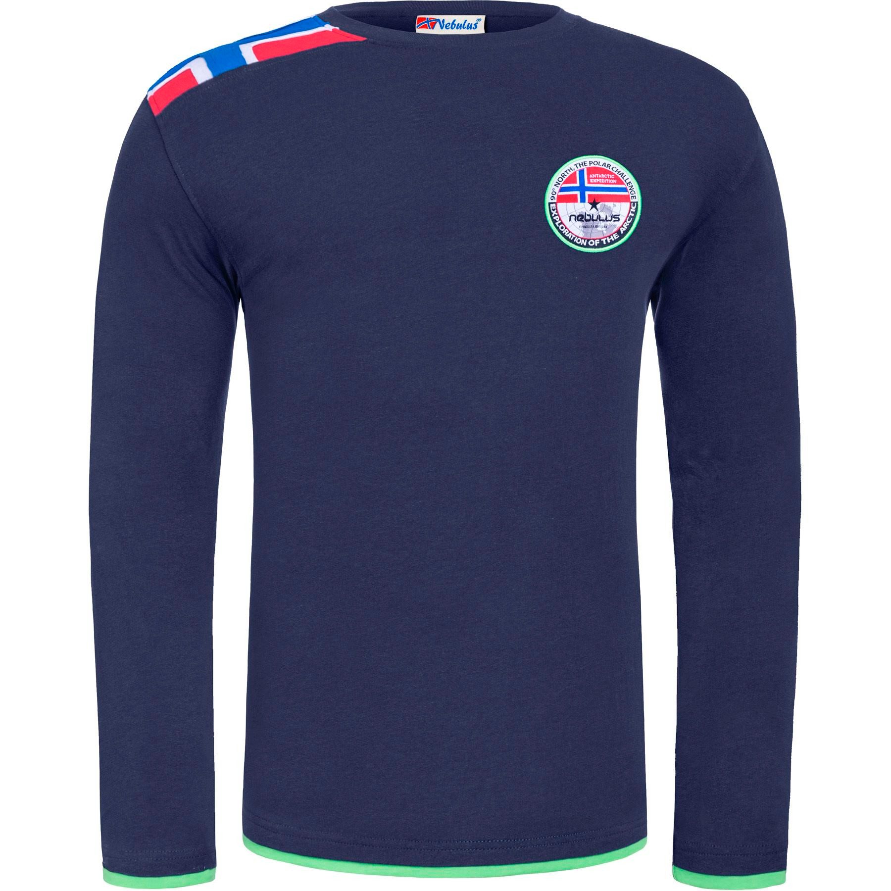 Nebulus Langarmshirt FREEKY, P6682 - Herren, navy-lime, M